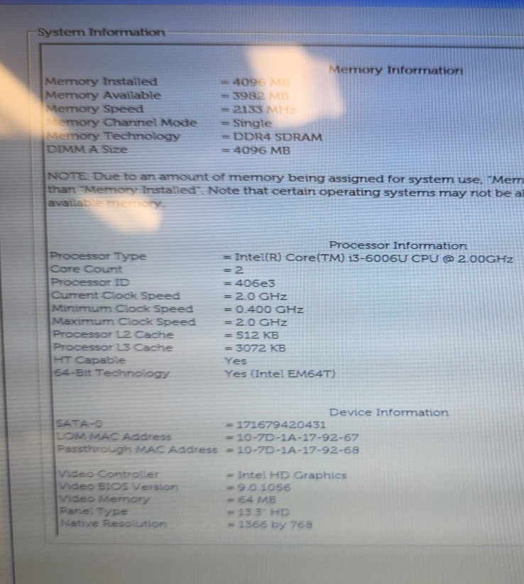 Dell latitude 3380| Touch| Intel Core i3-6006U|4GB RAM 128GB SSD| Win 10 Pro