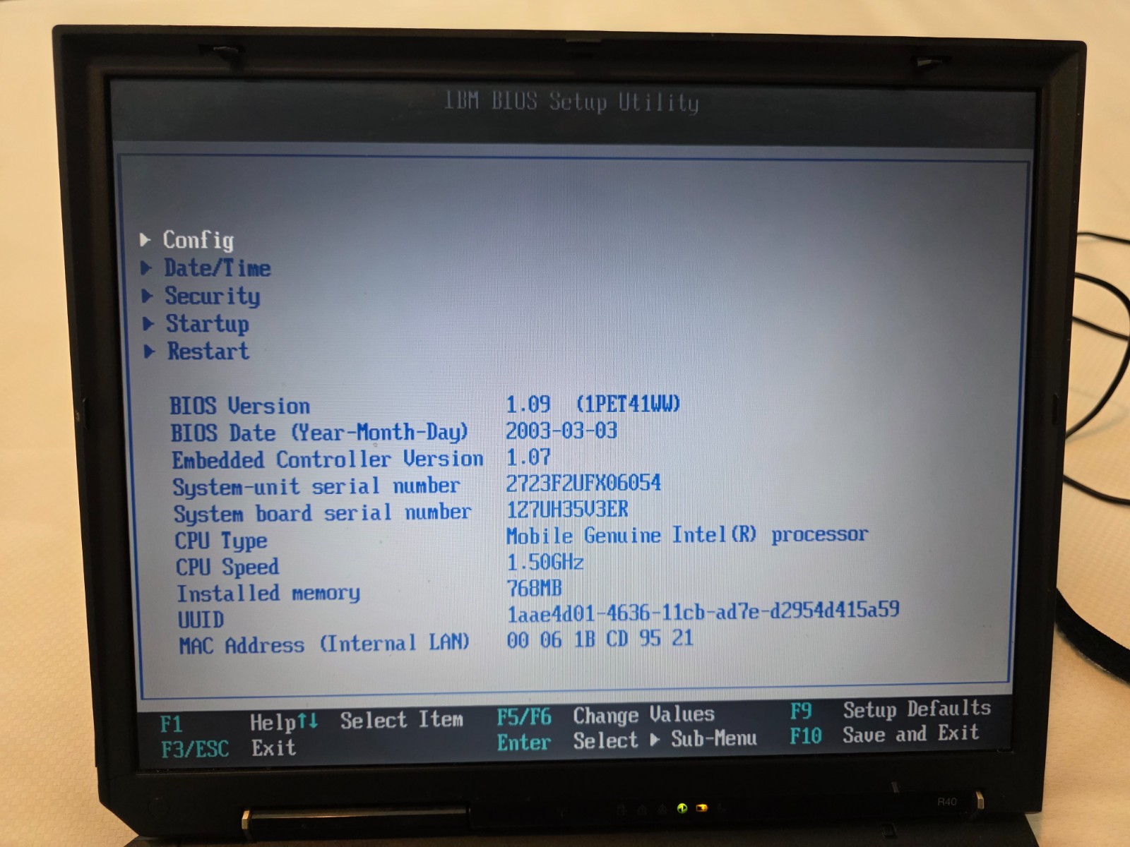 Vintage IBM ThinkPad R40 Windows XP Pro Factory Restore Pentium M Working