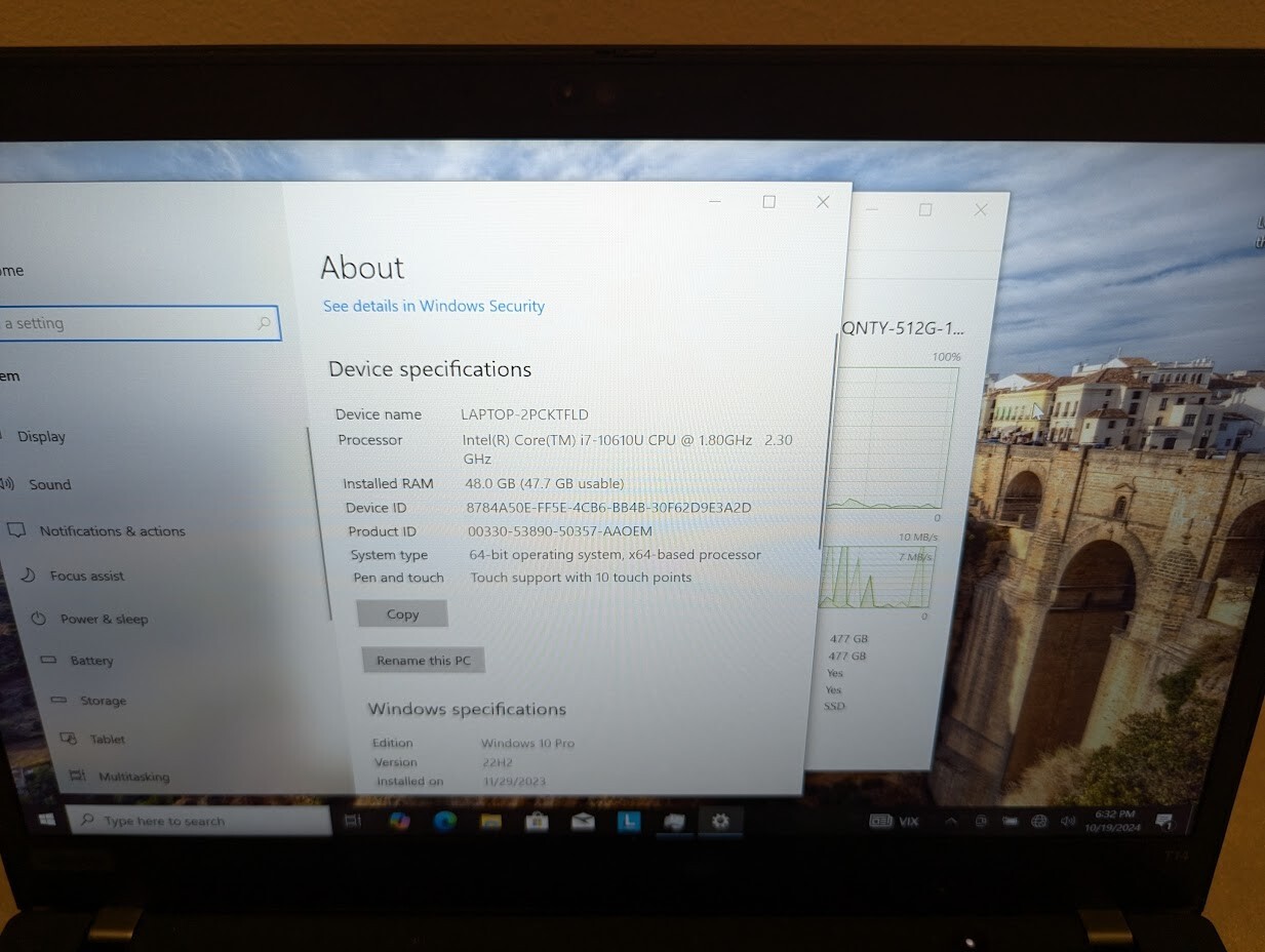 Lenovo Thinkpad T14 G1 i7-10610U 48GB RAM/500 GB SSD – Win 10 Pro TOUCHSCREEN