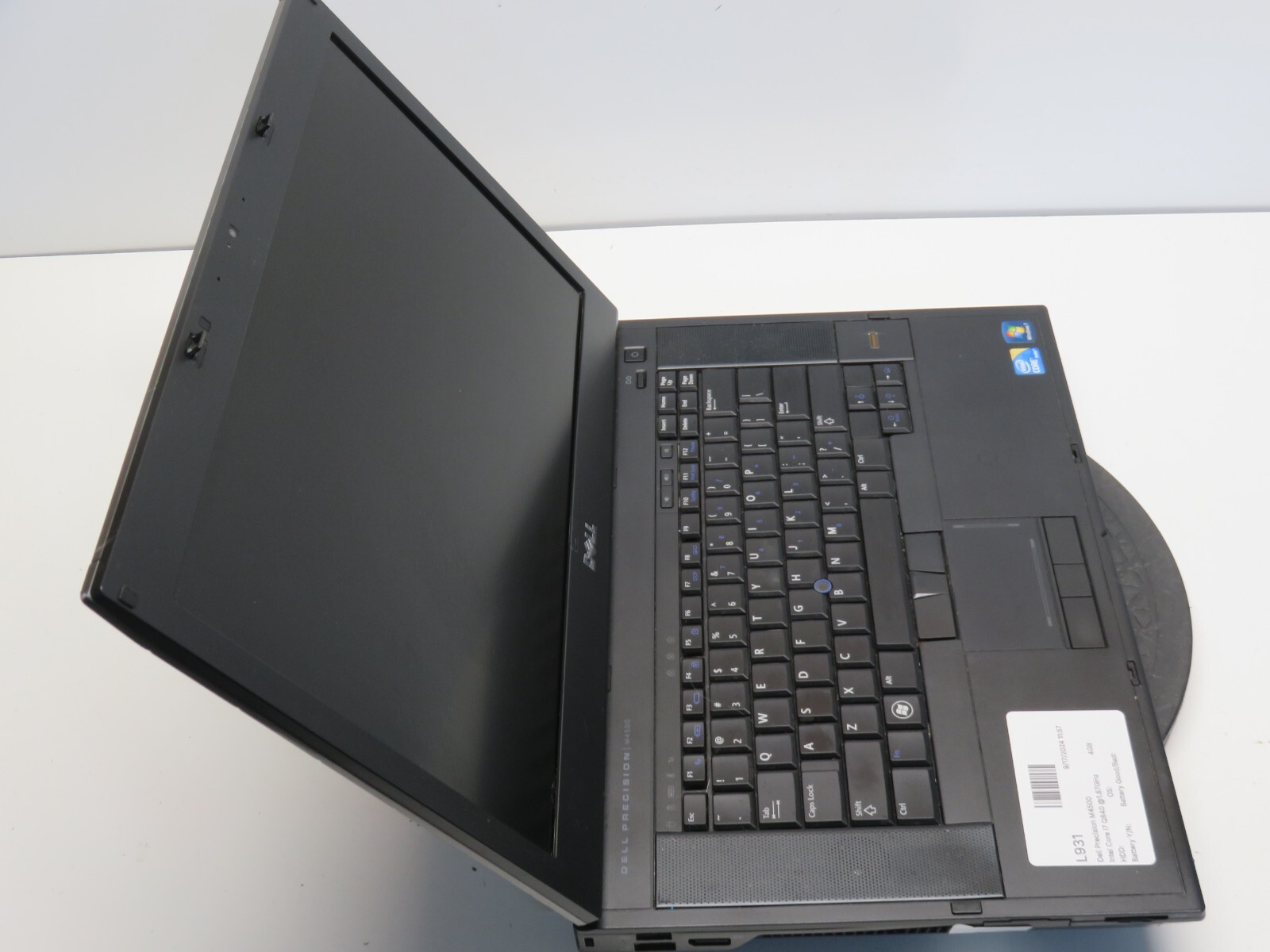 Dell Precision M4500 Intel Core i7 Q840 1.87GHz 4GB 500 GB WIN XP No Bat