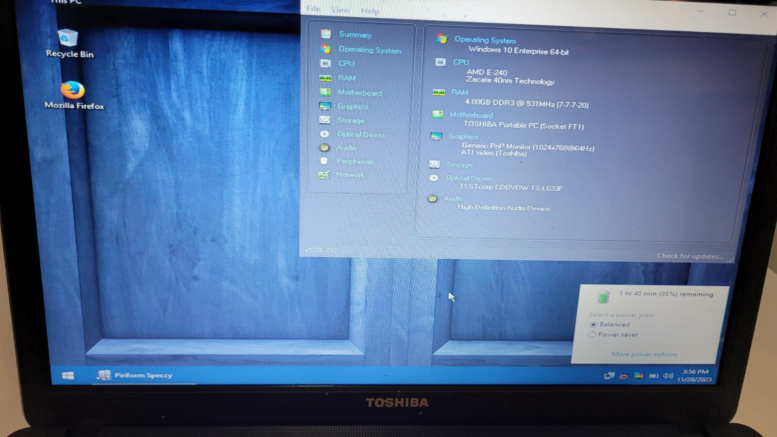 Toshiba Satellite C650D-005 | AMD E-240 1.5GHz| 4GB RAM | 15.6″ | NO HDD | NO AC