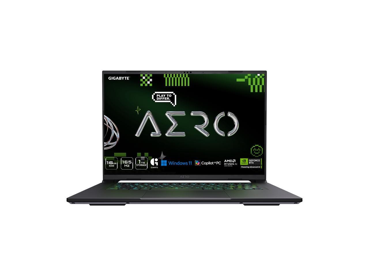 GIGABYTE AERO X16; Copilot+ PC – 165Hz 2560×1600 WQXGA – NVIDIA GeForce RTX 5070