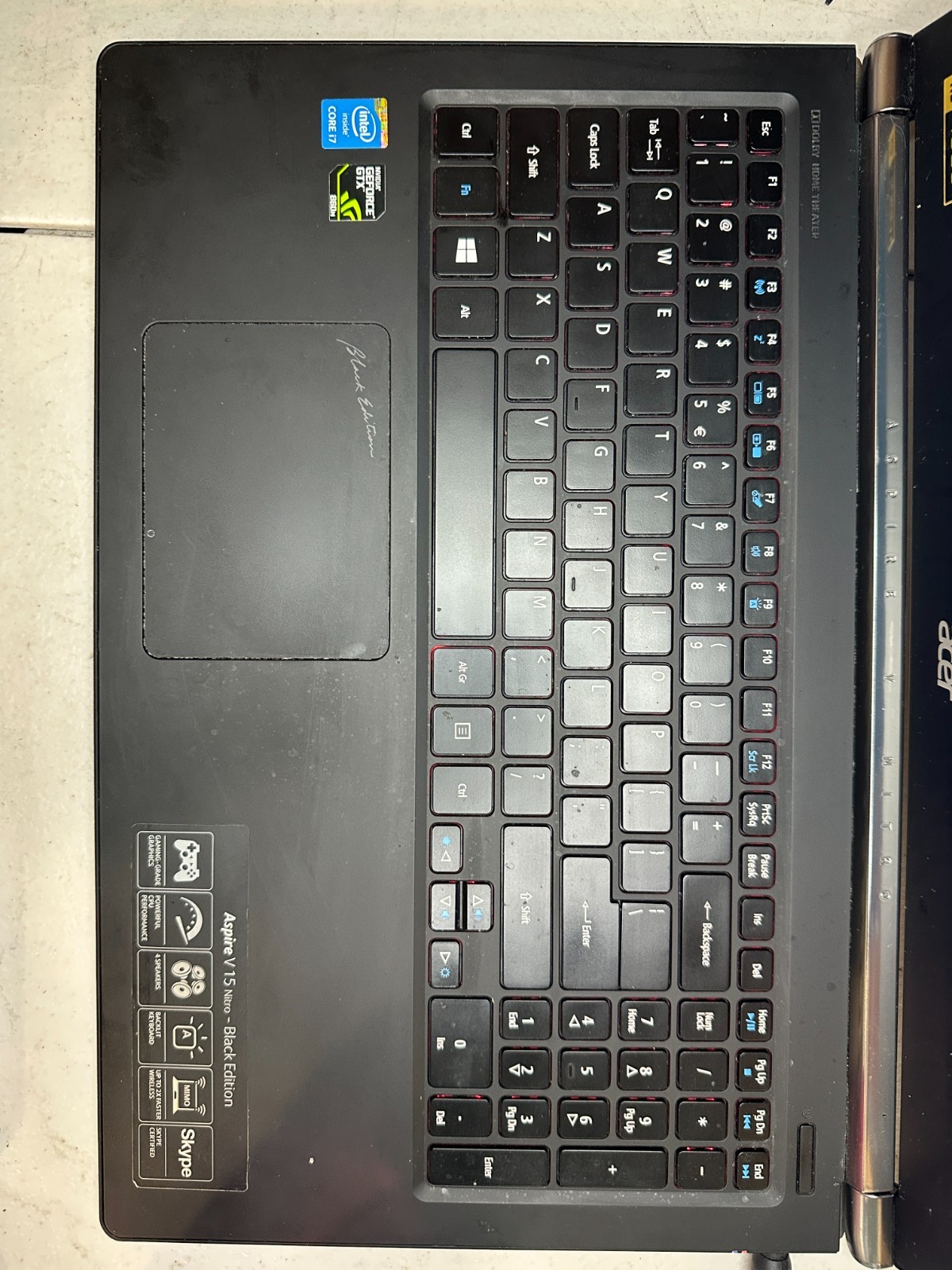 Acer Aspire VN7-591G i7-4720HQ 16GB RAM 256GB SSD NVIDIA Win10 NO AC #04