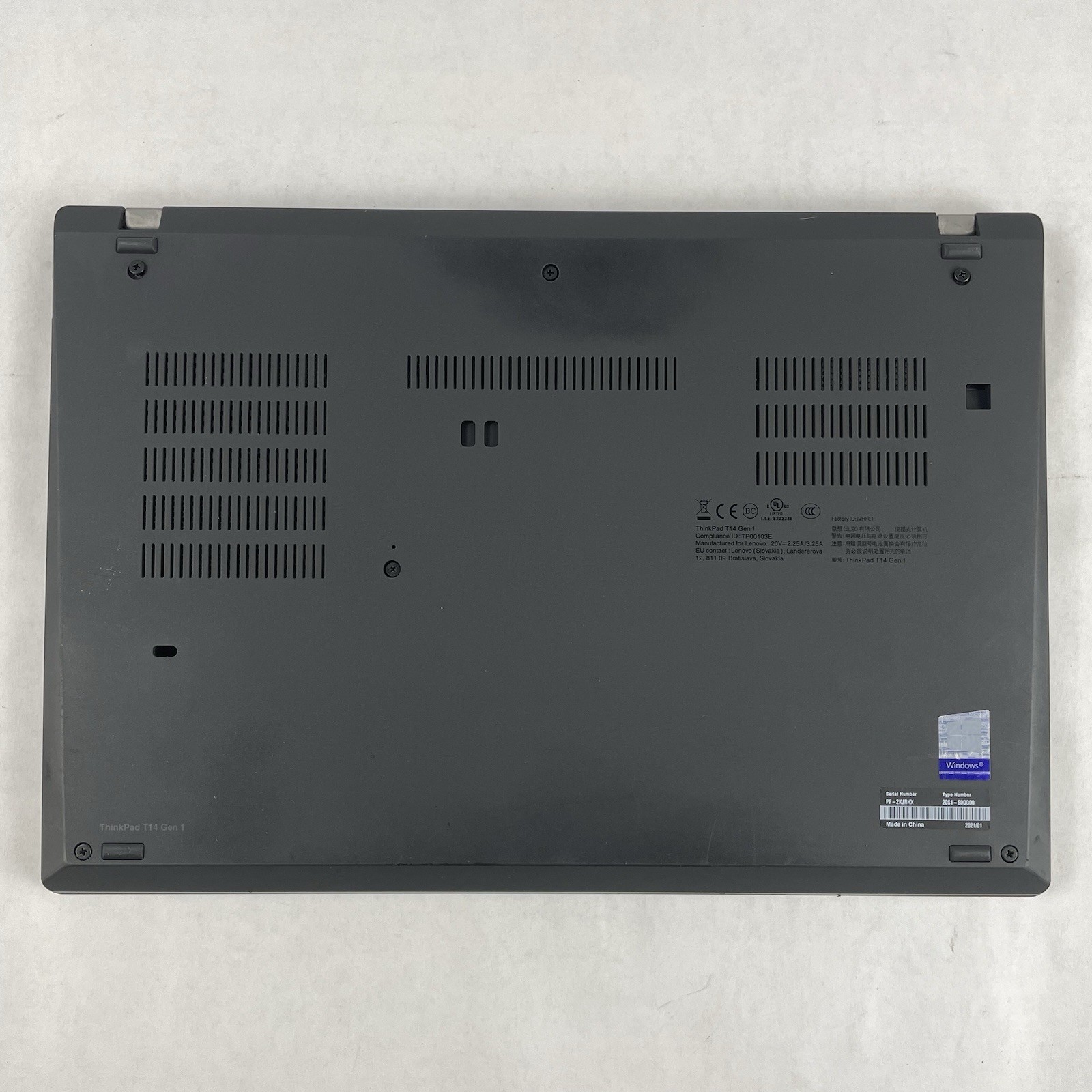 Lenovo ThinkPad T14 Gen 1 14″ i5-10310U 1.70 GHz 8 GB RAM No SSD/OS/AC/Batt