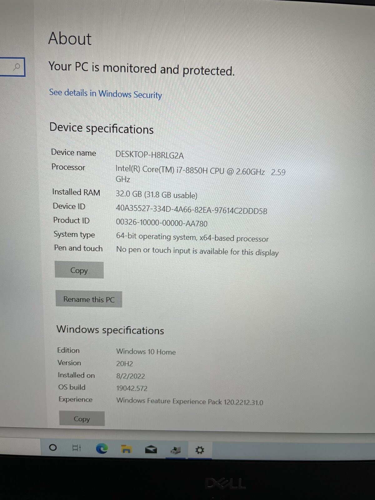 Dell precision 5530 i7 8850, 32GB ram, 512 mvme ssd, Nvidia Quadro P1000