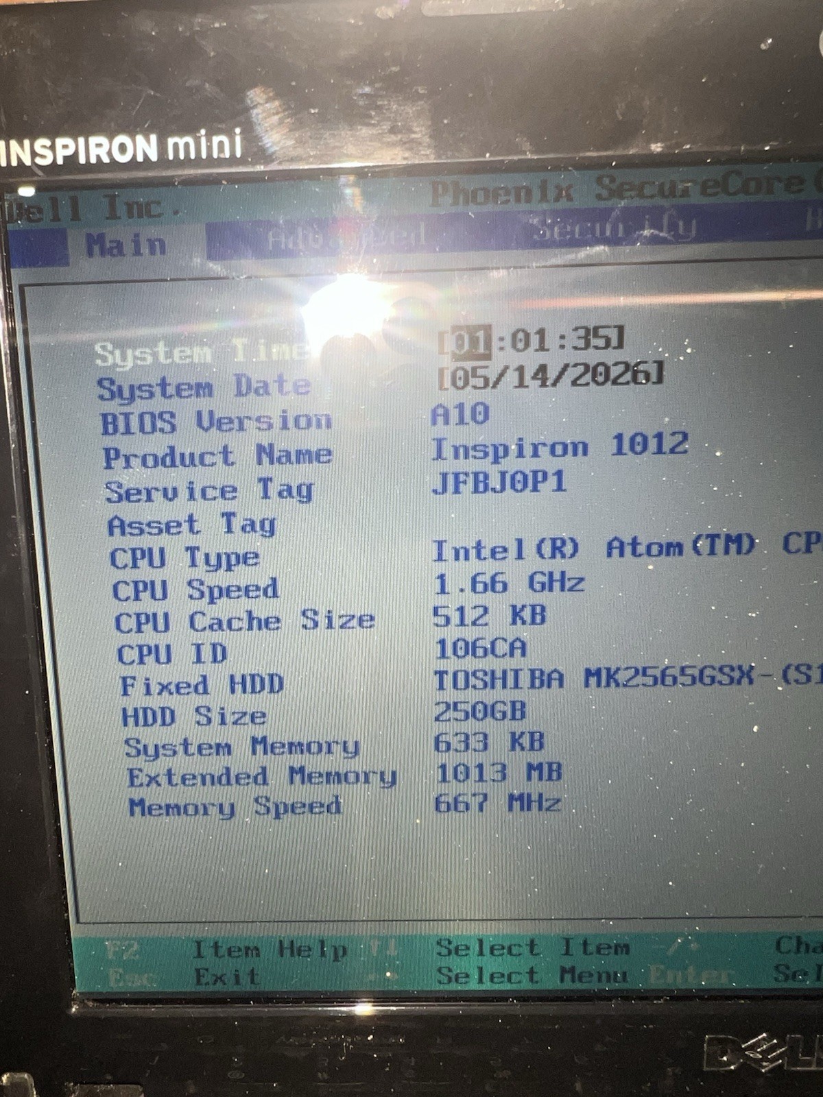 Dell Inspiron Mini 1012 Netbook Intel Atom N450 250GB 10.1″ Webcam Win 7