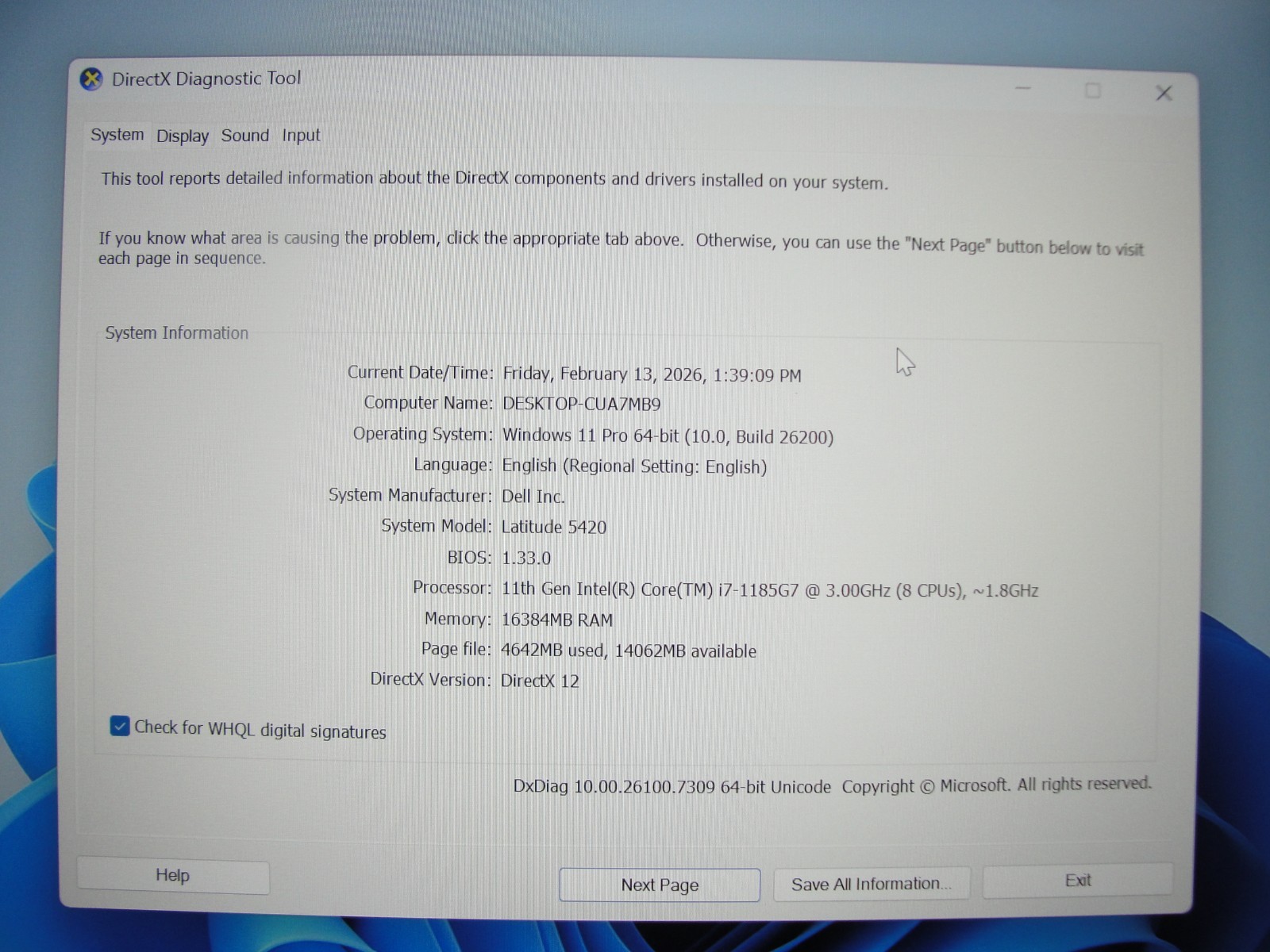 Dell Latitude 5420 14”FHD Intel Core i7-1185G7 3GHz 16GB RAM 256GB SSD+Charger