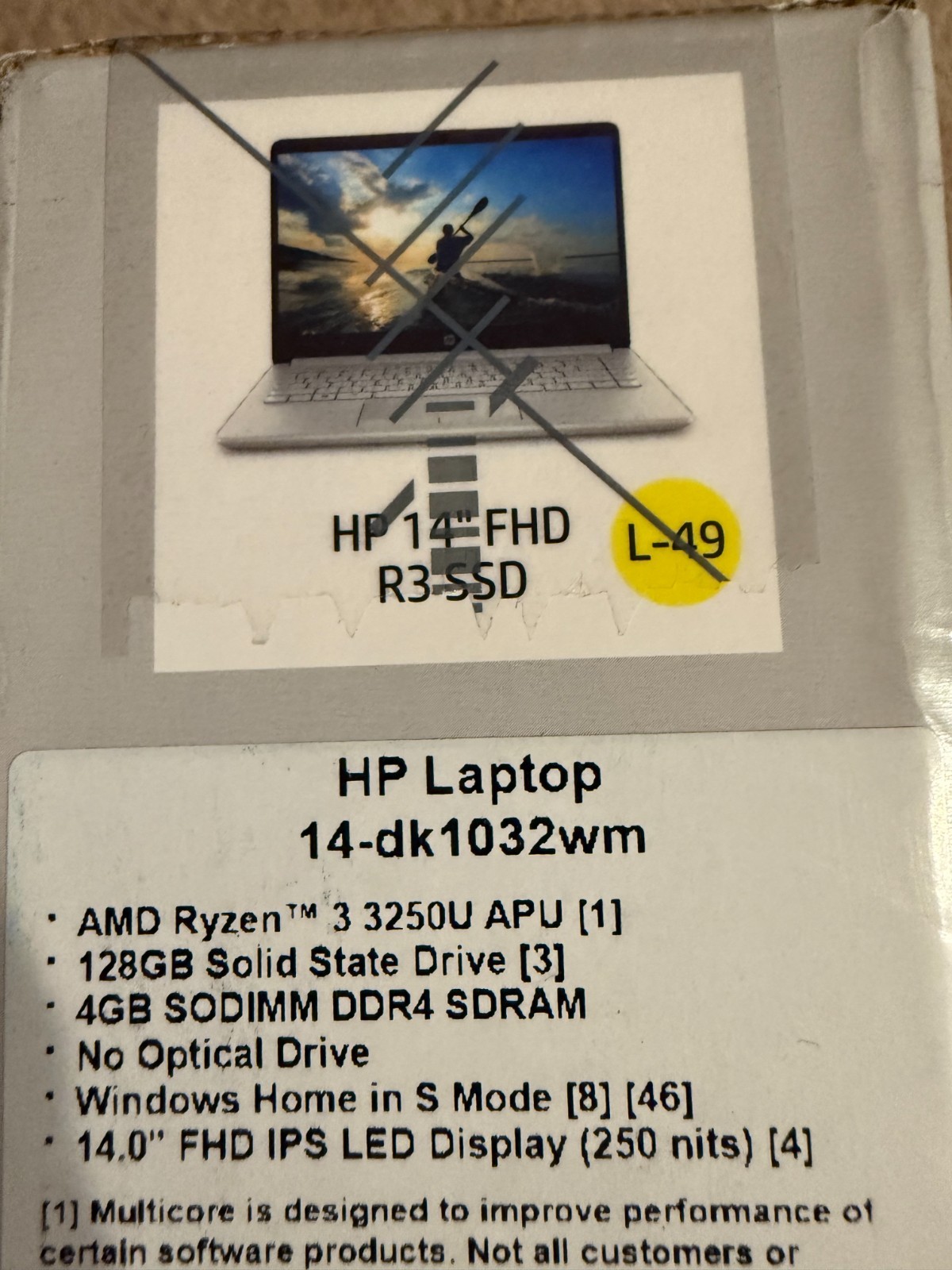 New HP 14-dk1032wm 14″ Full HD AMD Ryzen 3 3250U 4GB RAM 128GB SSD Win 10