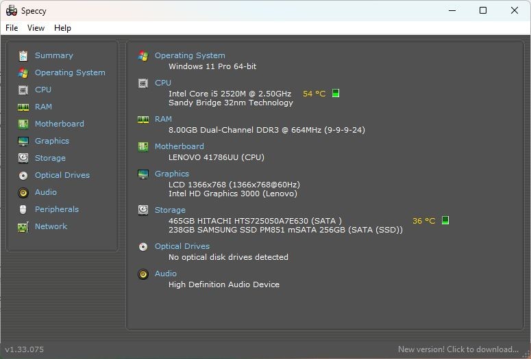 Lenovo ThinkPad T420 i5 256GB SSD + 500GB HD 8GB RAM 1366×768 Win11Pro Grade A