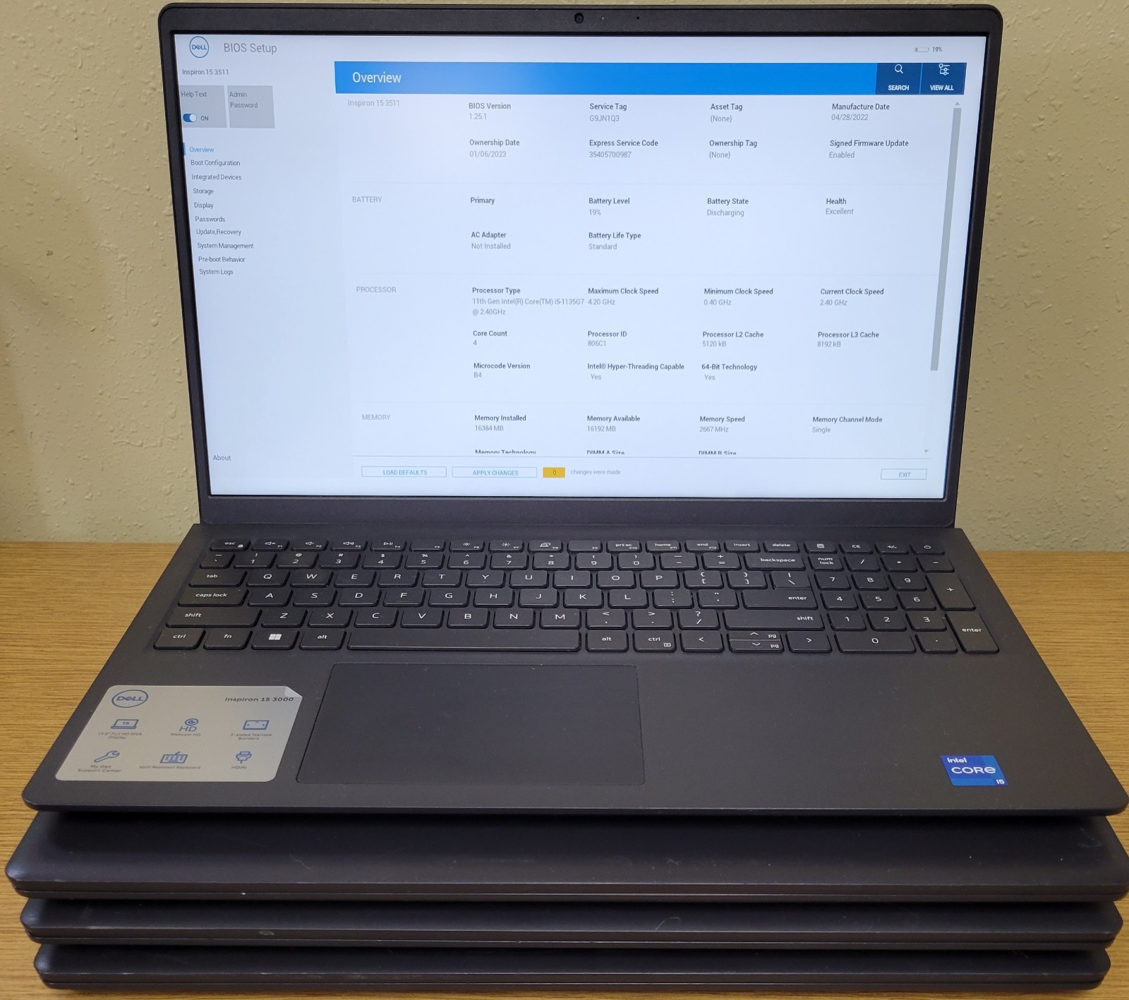 (Lot of 4)Dell Inspiron 15 3511 i3/I5-11th Gen 2.4/3.0GHz 8/16GB No OS/SSD/HDD