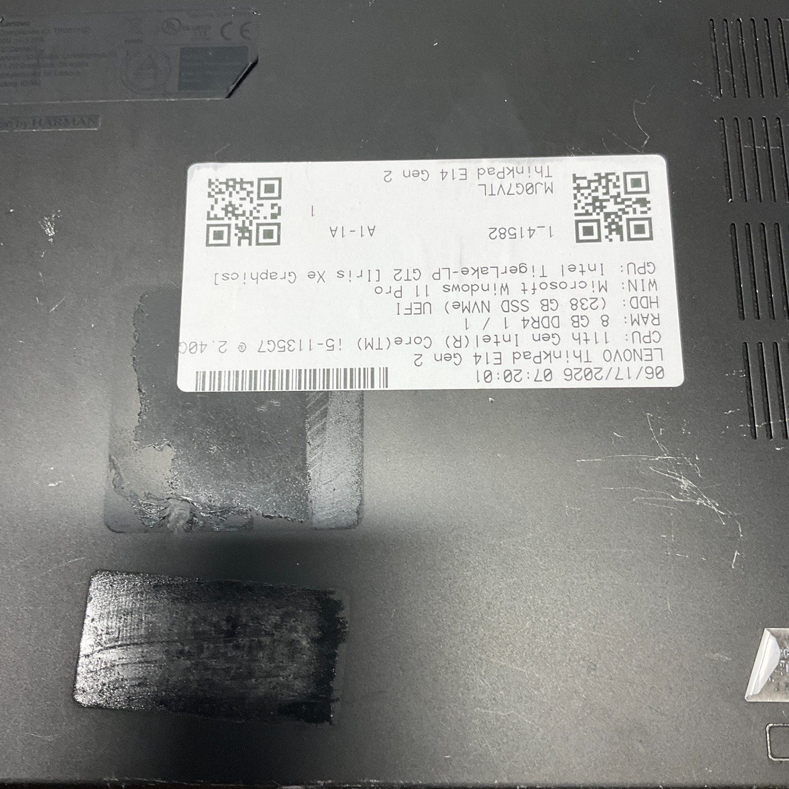 Lenovo Thinkpad E14 Gen 2 Intel I5-1135G7 8GB 256GB SSD Windows 11 Pro Laptop