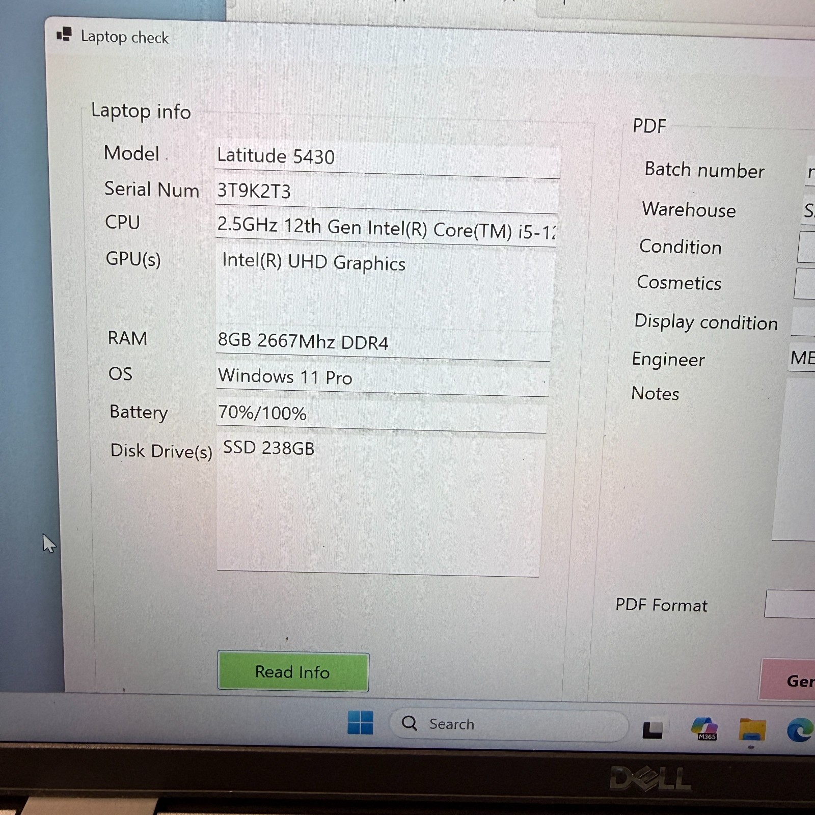 Dell Latitude 5430 14″ Laptop i5-1235U 8GB RAM 256GB SSD Windows 11 Pro
