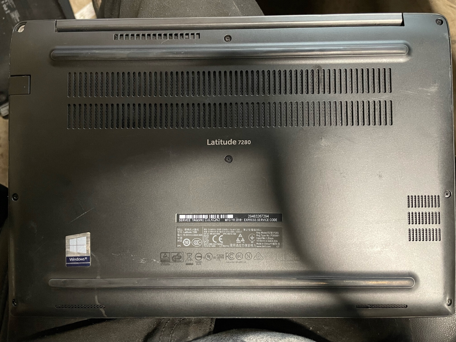 Dell Latitude 7280 12″ i5-6300U 2.4GHz 8GB RAM NO SSD NO BATTERY NO CHARGER