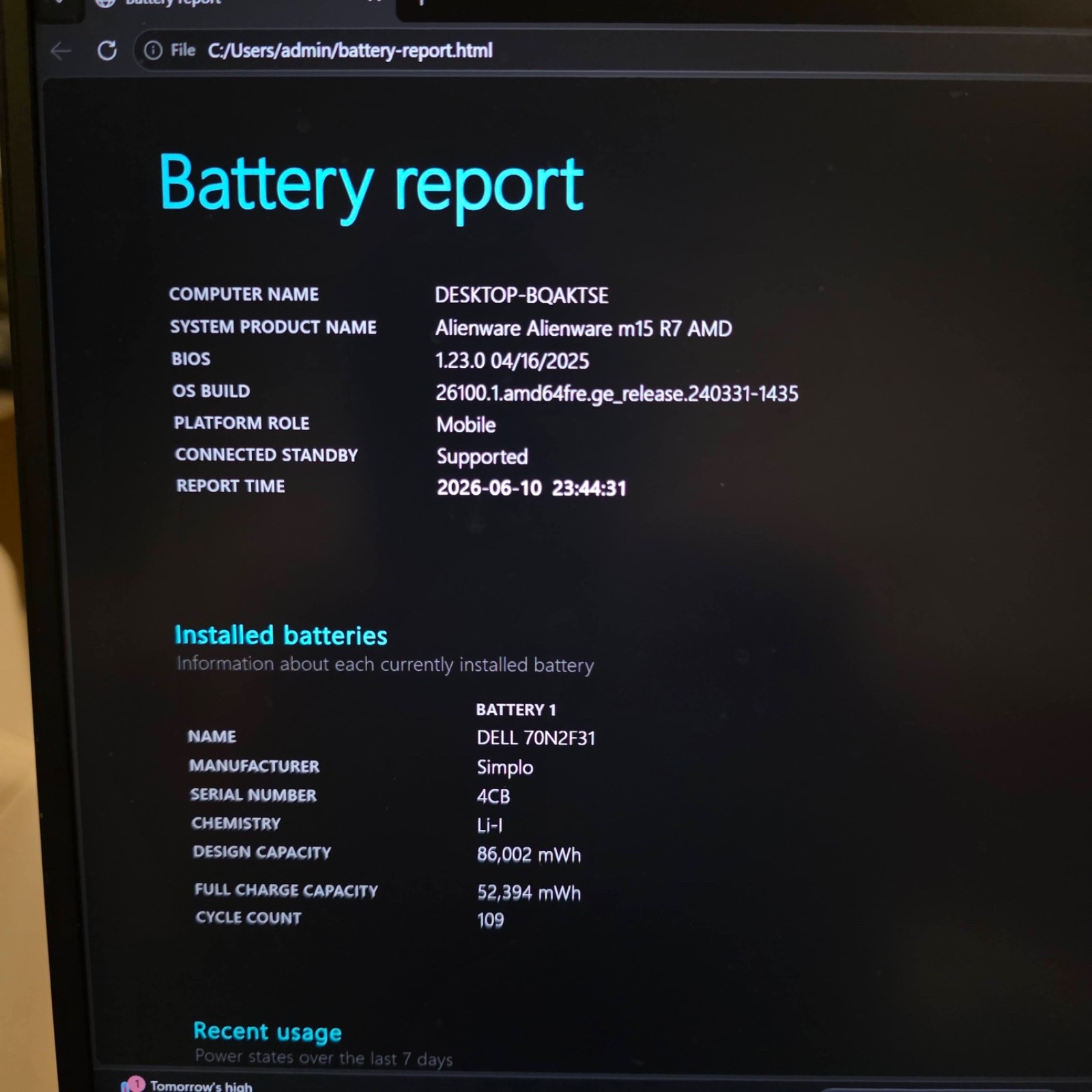 Alienware M15 R7 240Hz 1440P Ryzen 9 6900HX 32GB 1TB RTX 3080Ti 150W 16G DDR6