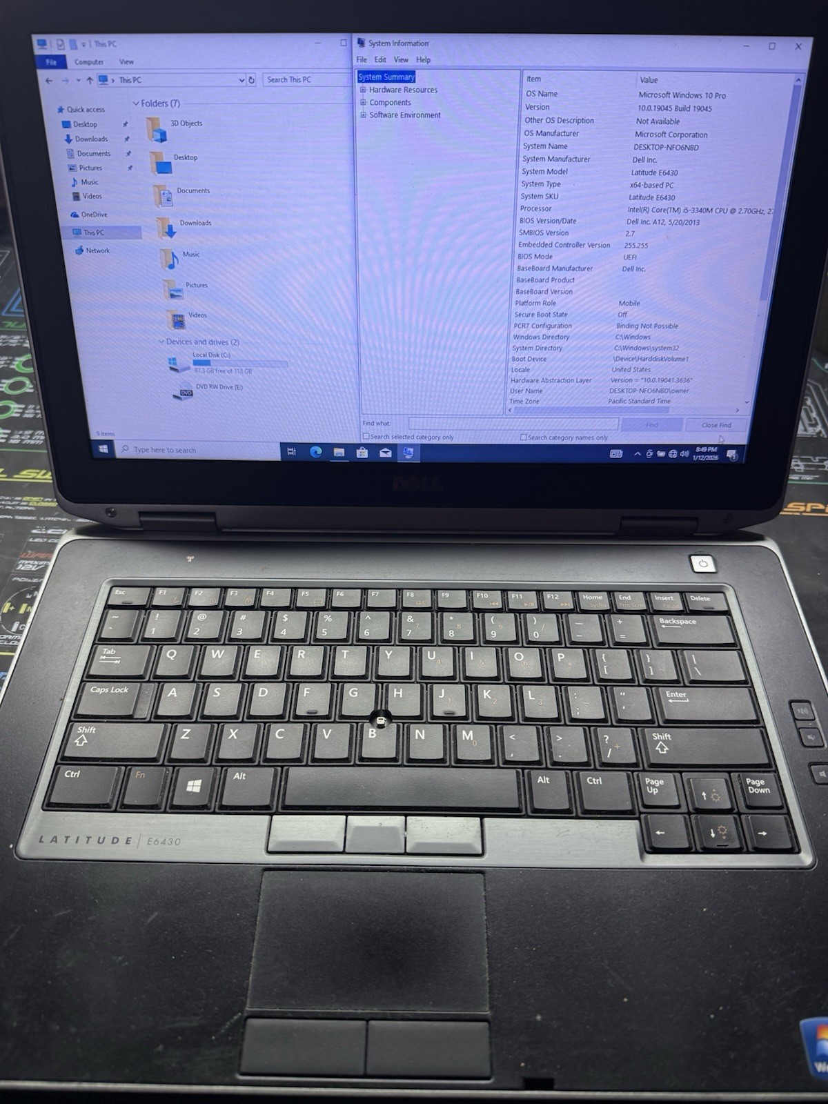 Dell Latitude E6430 Intel i5-3340m 2.70 GHz 8 GB RAM 128 GB HDD Win 10 Pro