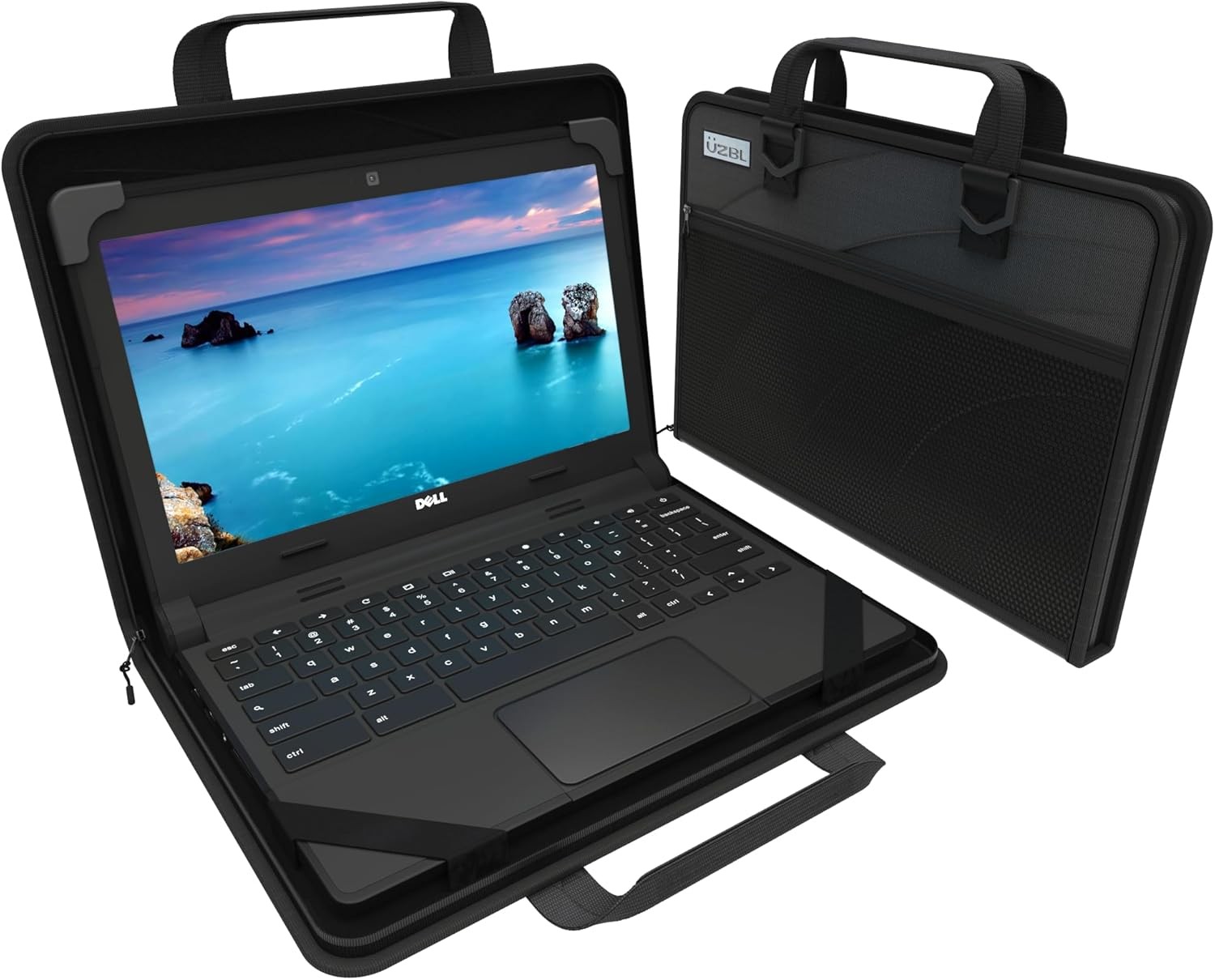 11-11.6 Inch Zip Lite Always-on Chromebook Protective Hard Case with Pouch & Str