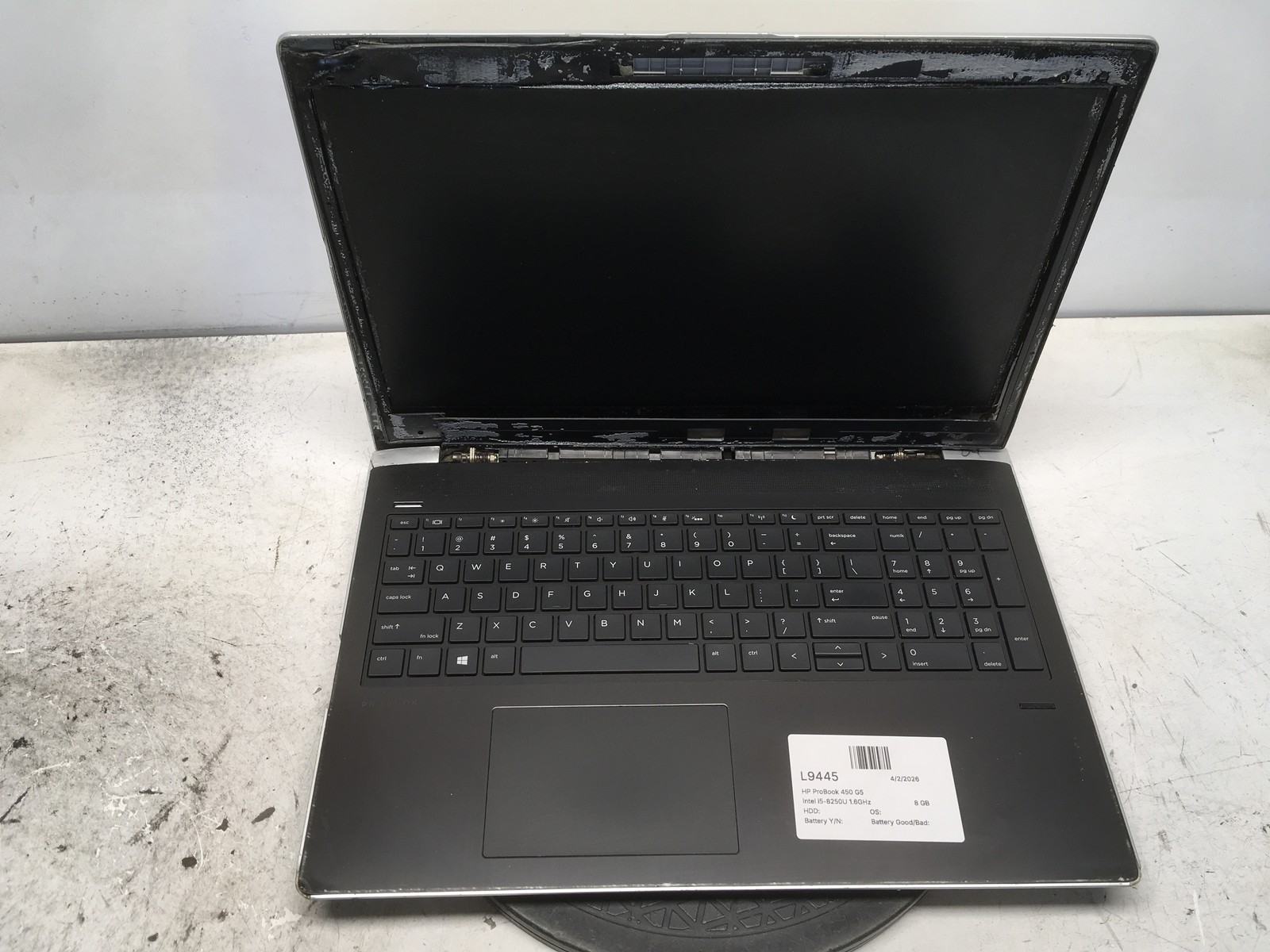 HP ProBook 450 G5 Intel i5-8250U 1.6GHz 8 GB NO HDD No Batt
