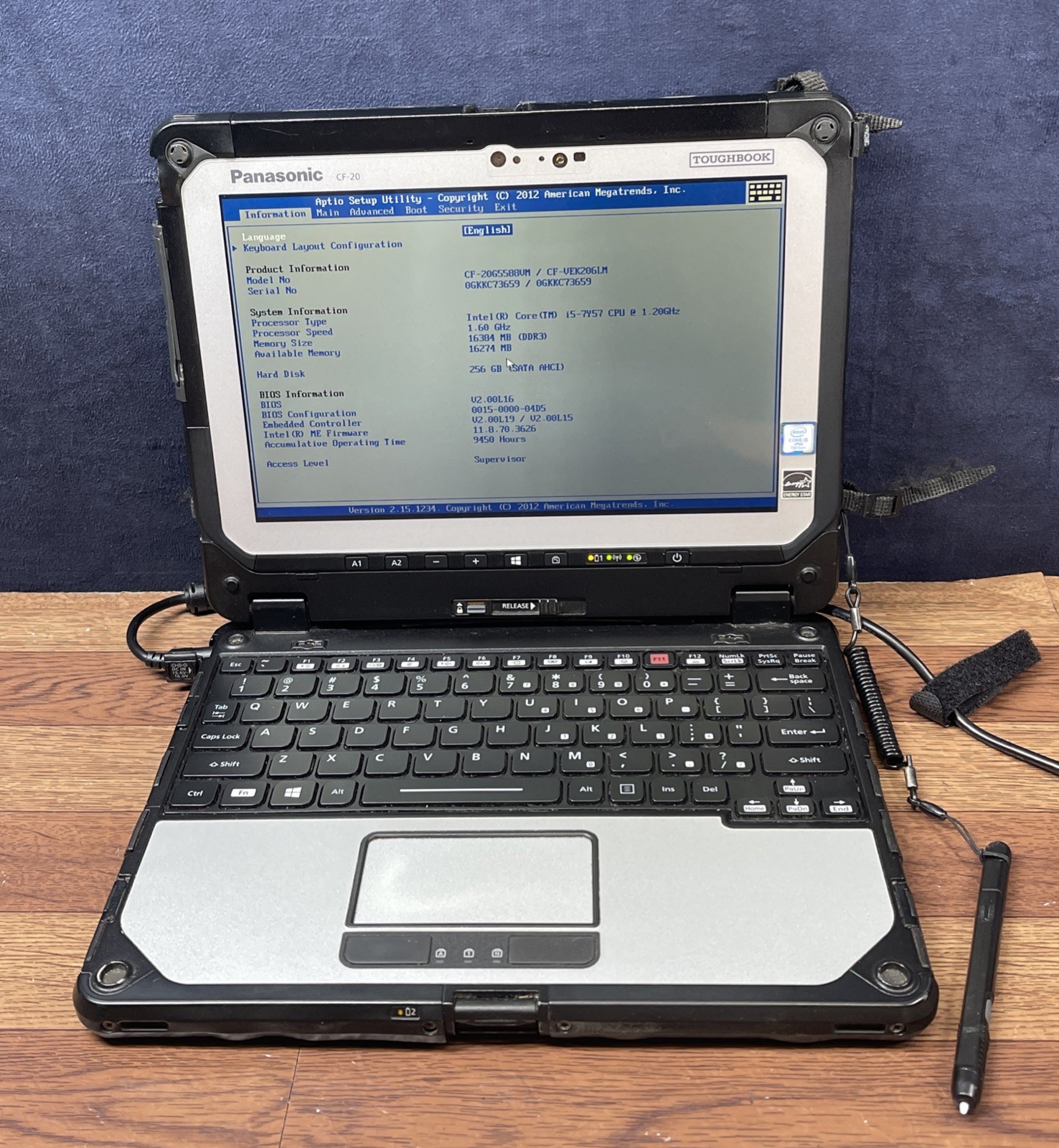 Panasonic Toughbook CF-20 Intel Core i5-7Y57 3.30 GHz 16GB RAM 256GB SSS NO OS