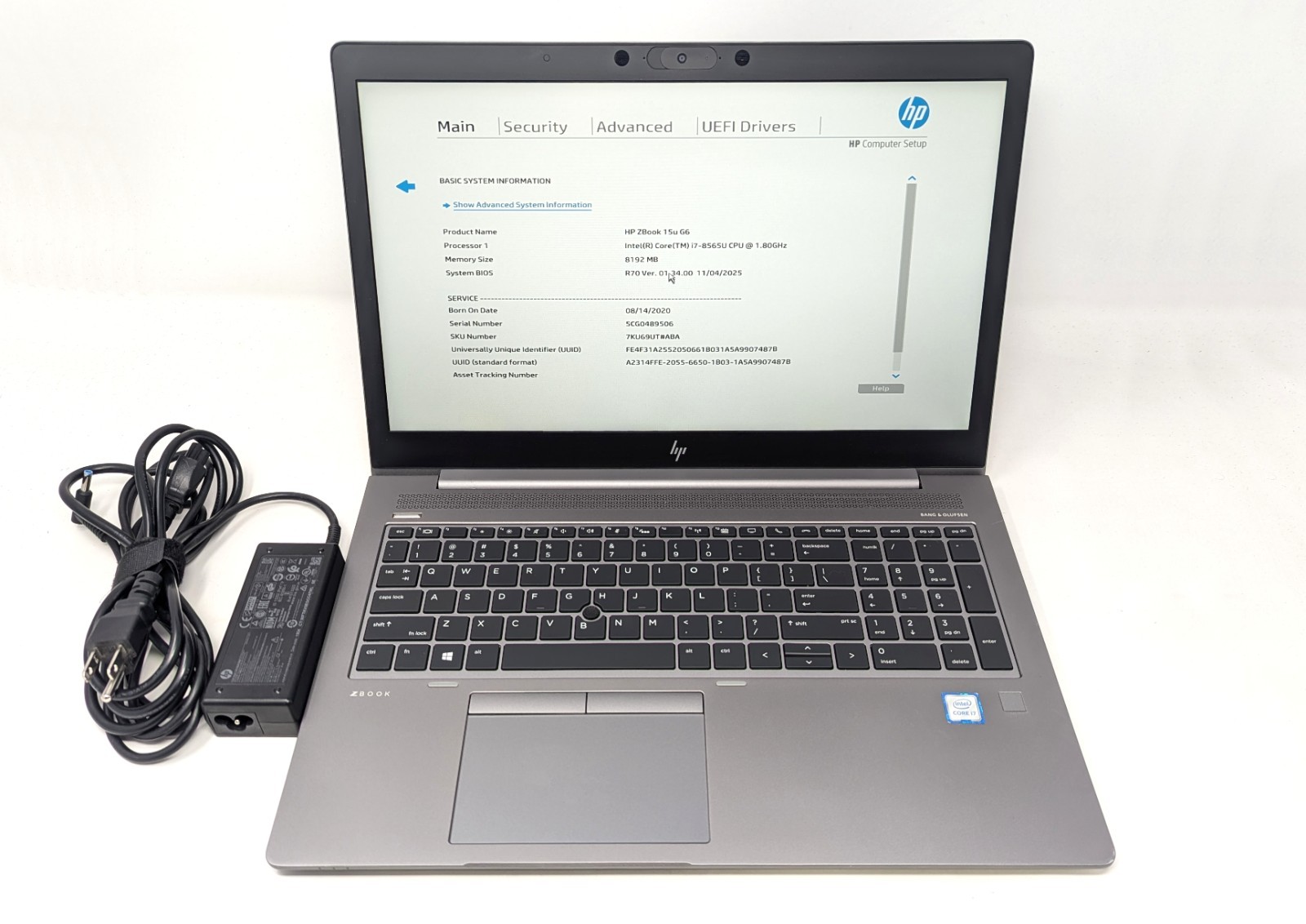 HP ZBook 15u G6 – Intel Core i7-8565U 1.79 GHz 8GB DDR4 RAM 128GB SSD No OS