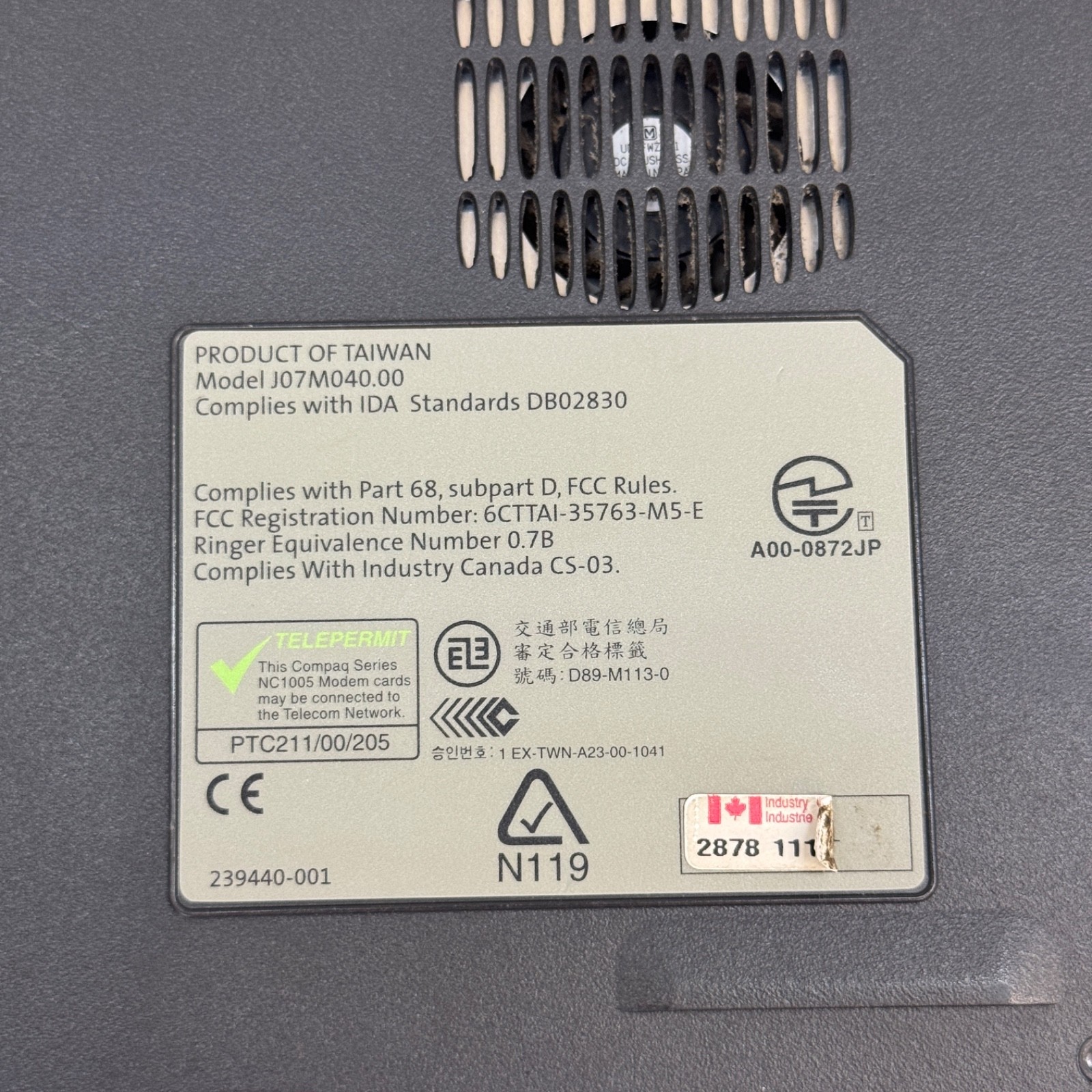 Compaq Evo N610c Laptop PP2040 Vintage Powers On No Further Testing