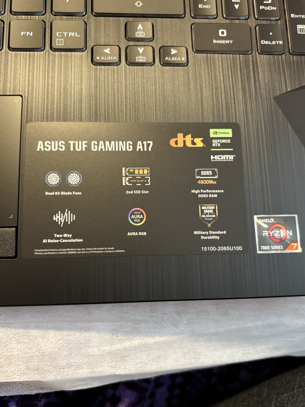 ASUS TUF Gaming A17 FA706IHR-RS53 Ryzen 5 4600H GTX 1650 8GB RAM 512GB 17.3″