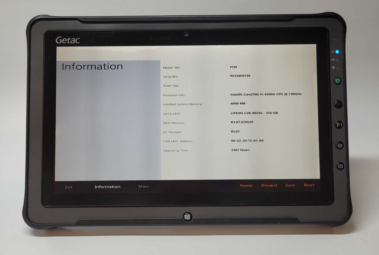 Getac F110 G1 (Core i5 240GB 4GB) RUGGED TABLET