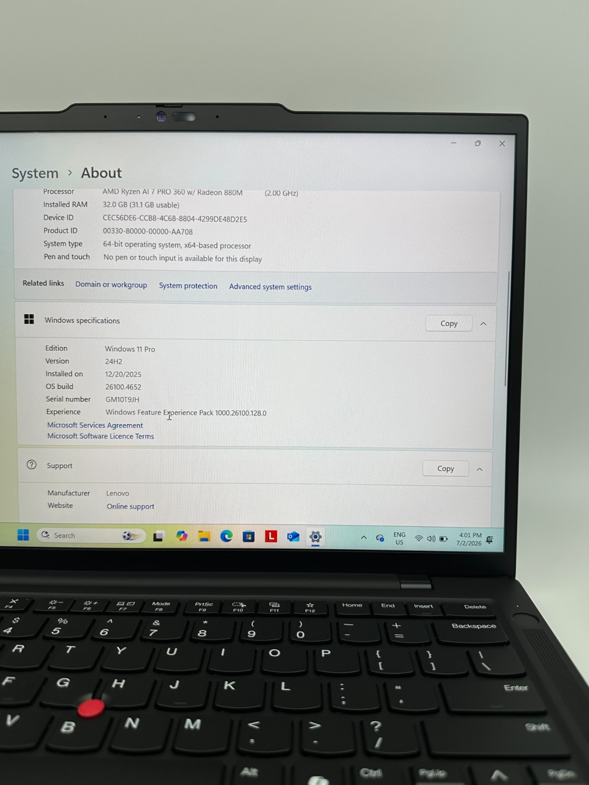 Lenovo ThinkPad T14s Gen 6 Ryzen AI 7 Pro 32GB RAM 1TB SSD
