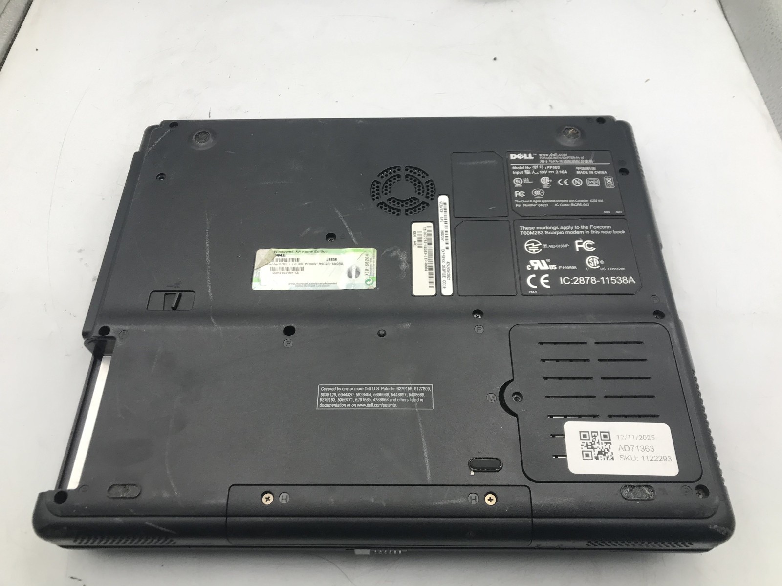 DELL INSPIRON 1000 – BOOTS TO BIOS – INTEL CELERON 2.2MHZ – 256MB RAM – READ -BB