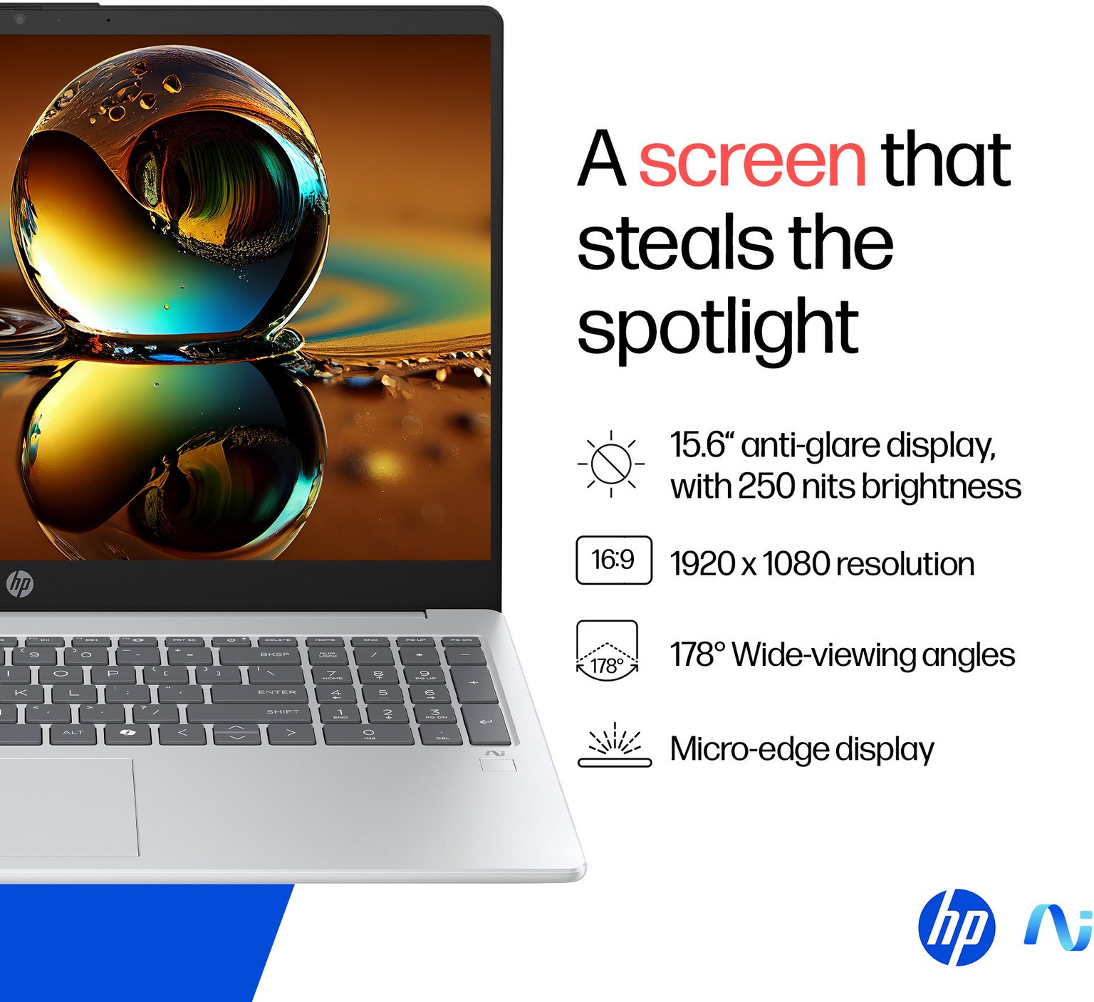 HP Omnibook 3 with Backlit Keyboard AMD Ryzen AI 5 Quad Core