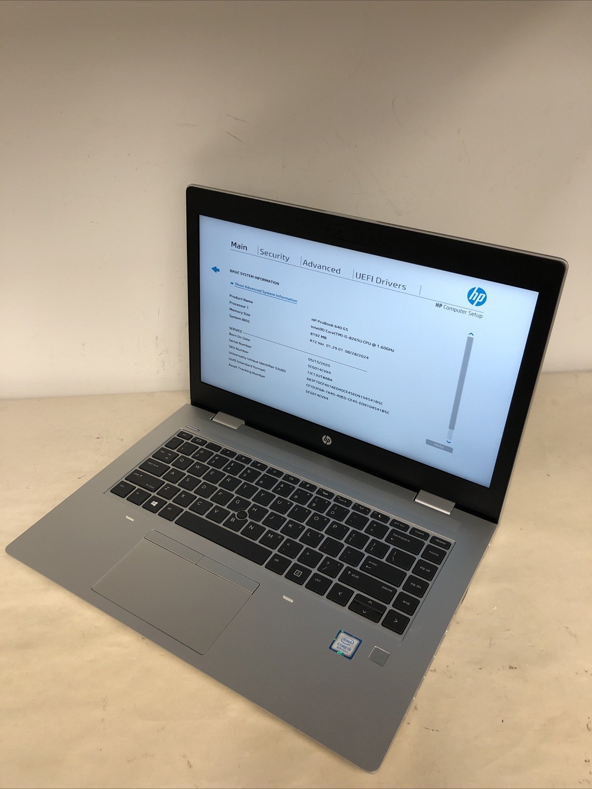 HP ProBook 640 G5 i5-8265U 8GB RAM NO SSD | Boot To Bios
