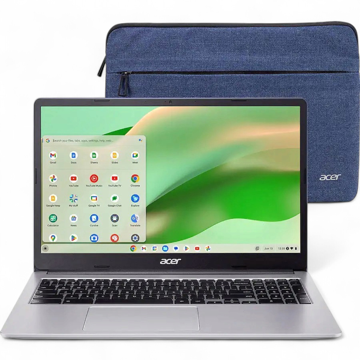 Acer Chrombook 315 15.6″ Intel N4500 4GB 64GB eMMC Silver CB315-4H-C0BR + Case