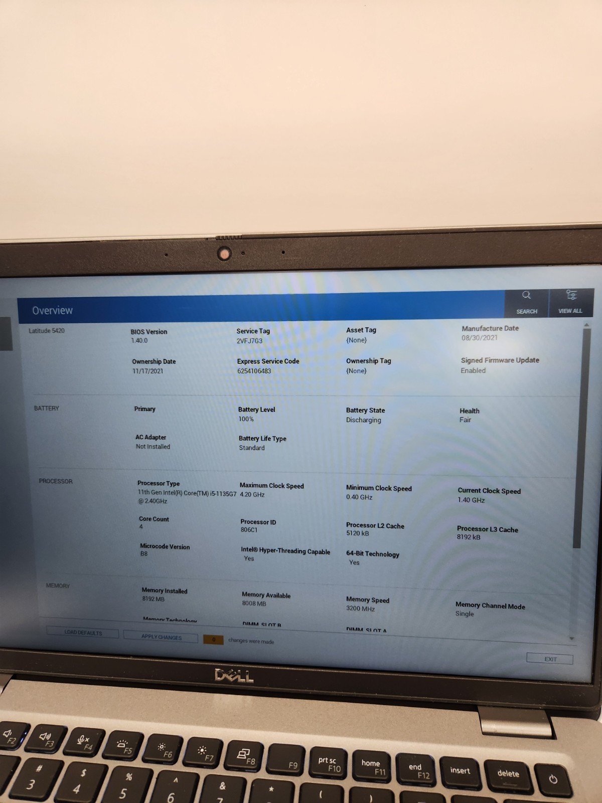 Dell Latitude 5420 Core i5-1135G7, 8GB RAM, 512GB NVME, Win11 *READ #0338