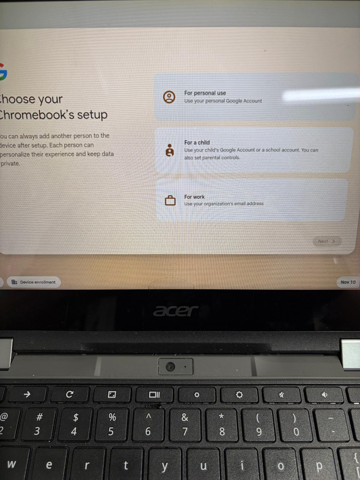 Acer Chromebook Spin 511 R752T N16Q14 2in1, 4GB, 32GB SSD *Screen Bubbles*