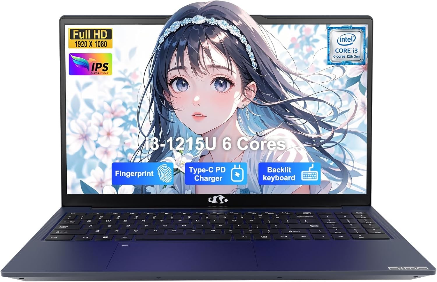 15.6 FHD IPS Business Laptop Intel Core i3-1215U 16GB RAM 1TB SSD Backlit KB