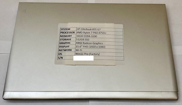 HP EliteBook 855 G7 AMD Ryzen 7 PRO 4750U 16GB DDR4-3200 512GB SSD Radeon 15.6″