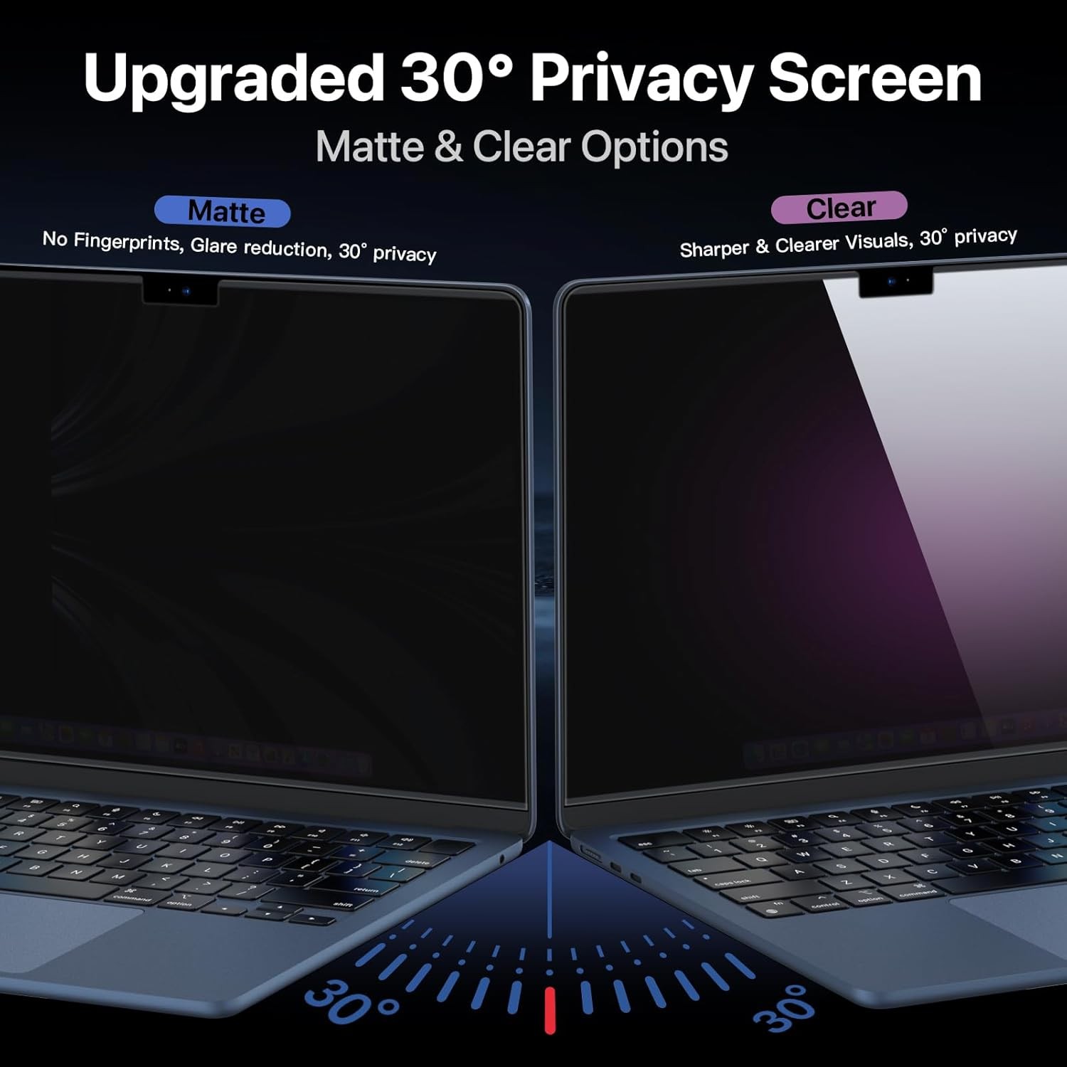 Privacy Screen for MacBook Air 13.6 Inch (2025–2022, A2681 A3113 A3240), Reusabl