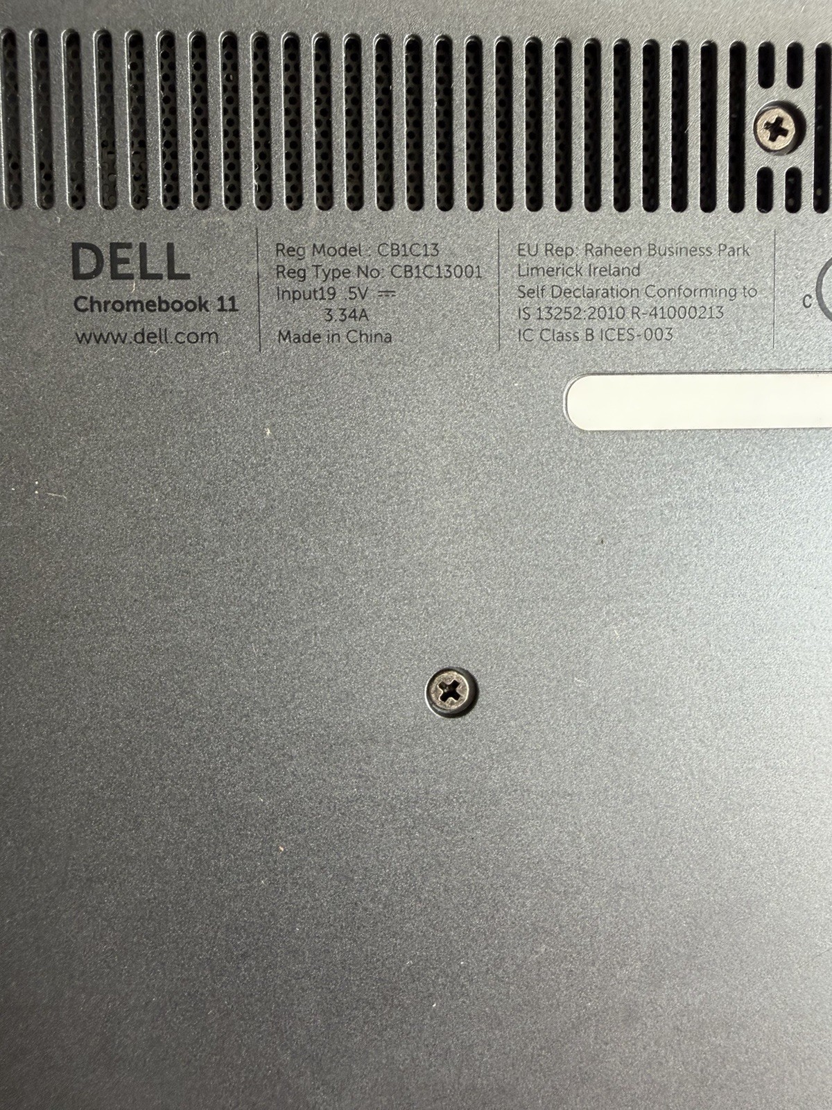 Dell Chromebook 11 CB1C13 Laptop 11.6” -No Charger AS-IS