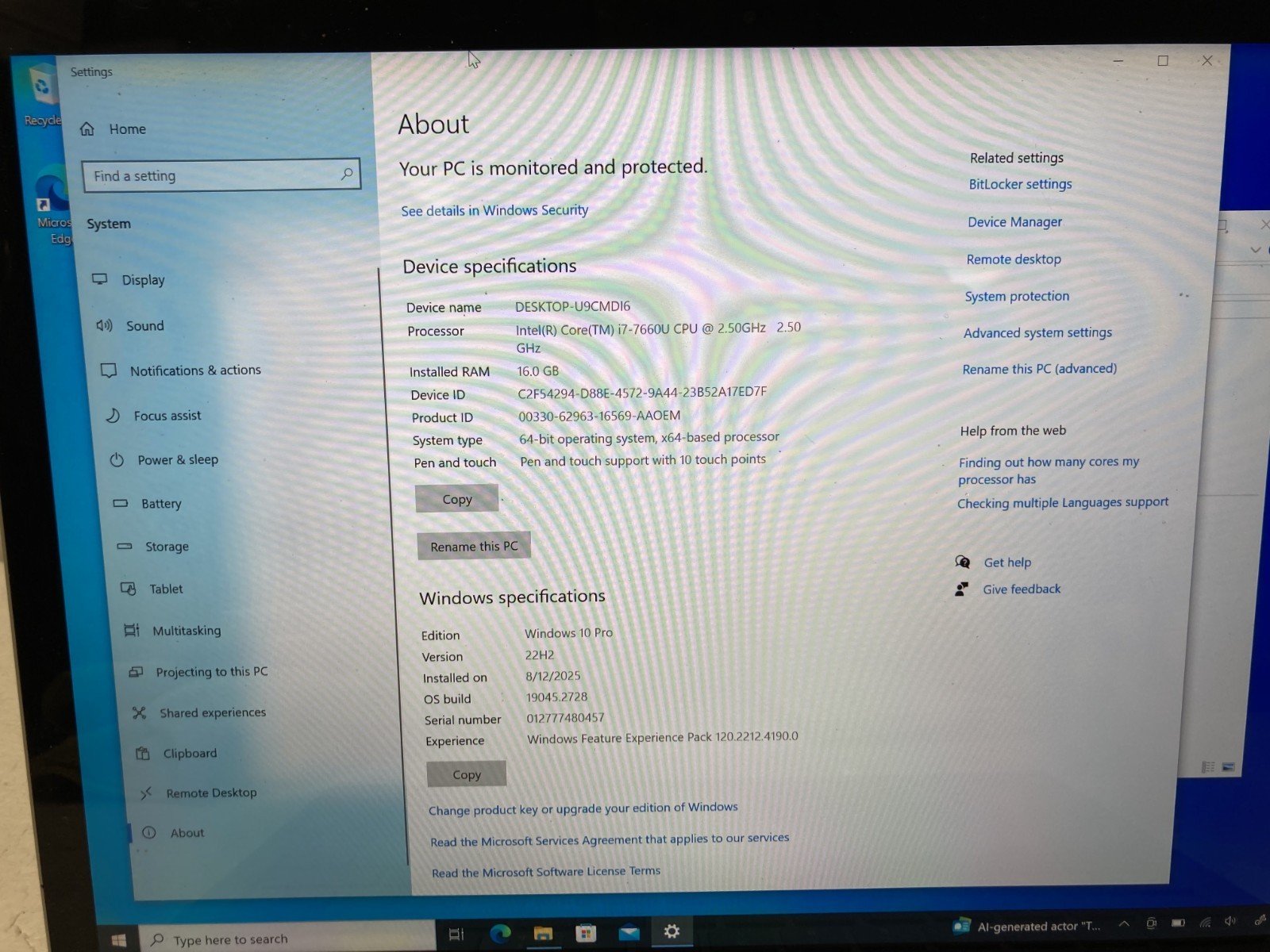 Microsoft 1769 13.5″ i7-7660U 2.5GHz 16GB RAM 512GB SSD Win10Pro Parts *READ