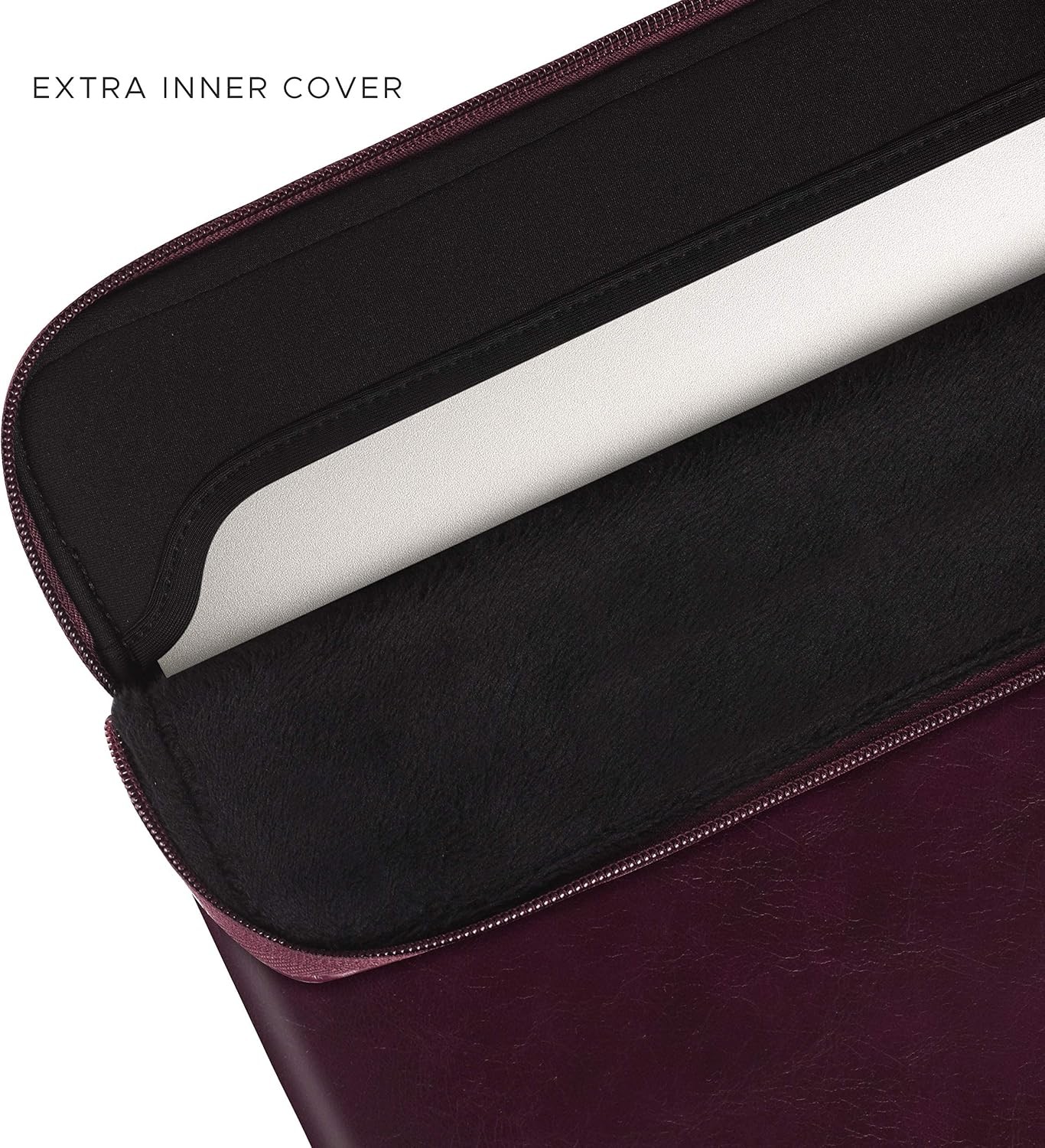 Berry Brown Slim PU Leather Sleeve for 13/14 Inch MacBook Air & Pro Laptops