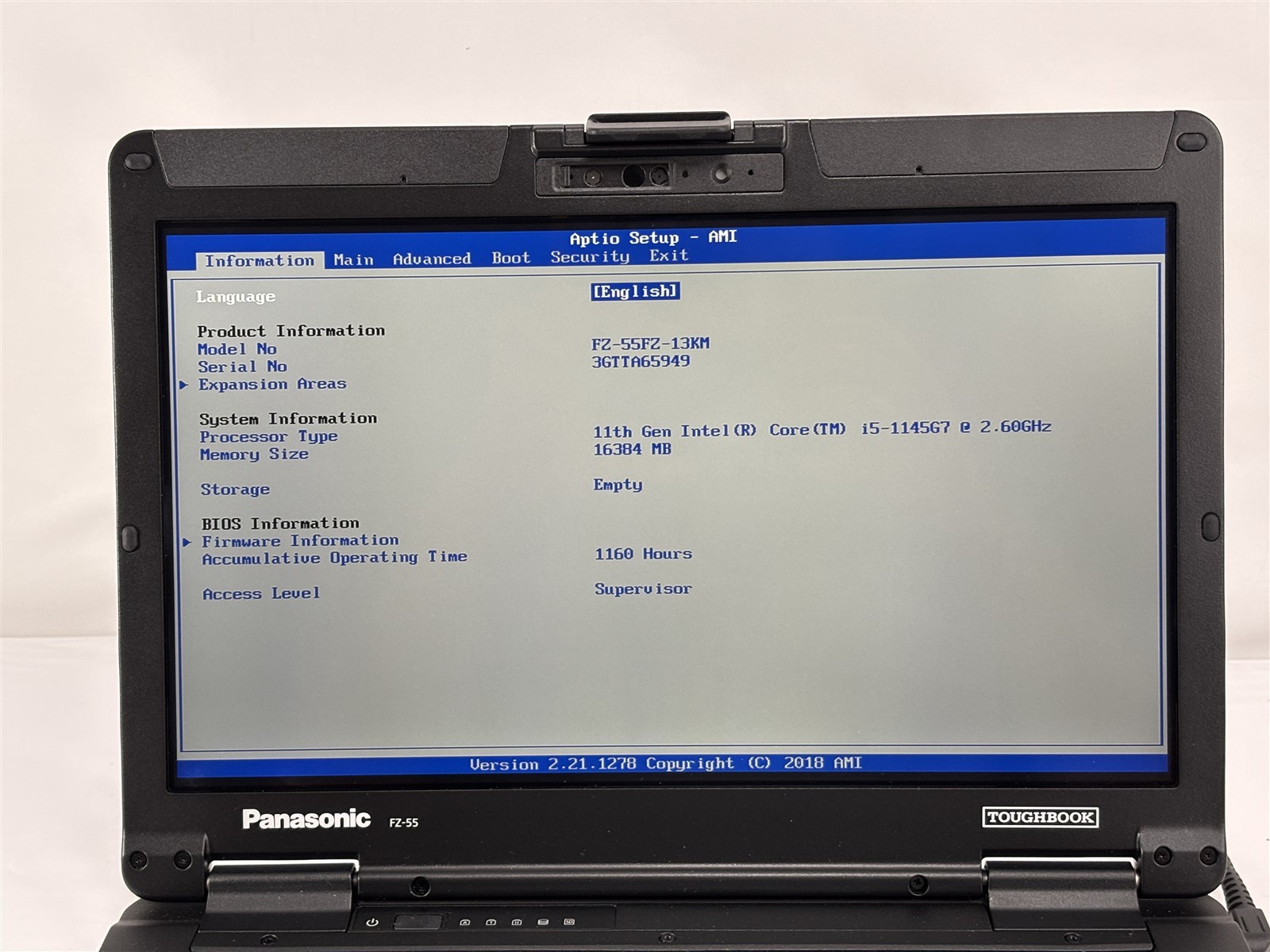 Panasonic Toughbook FZ-55 MK2 14” i5-1145G7 16GB RAM No Storage Backlit Keyboard