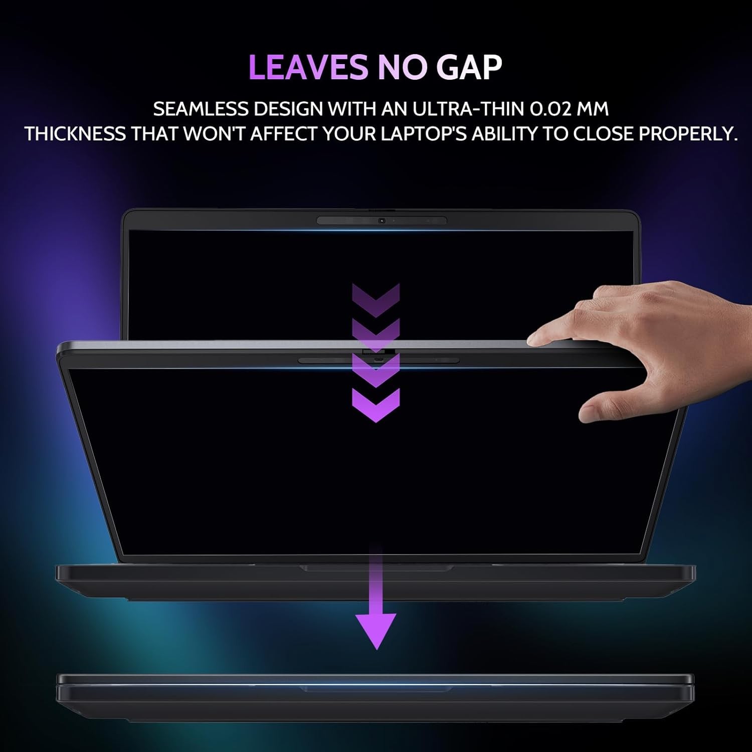 360° 4 Way Laptop Privacy Screen for 15.6 Inch Computer Monitor, Anti Glare Filt