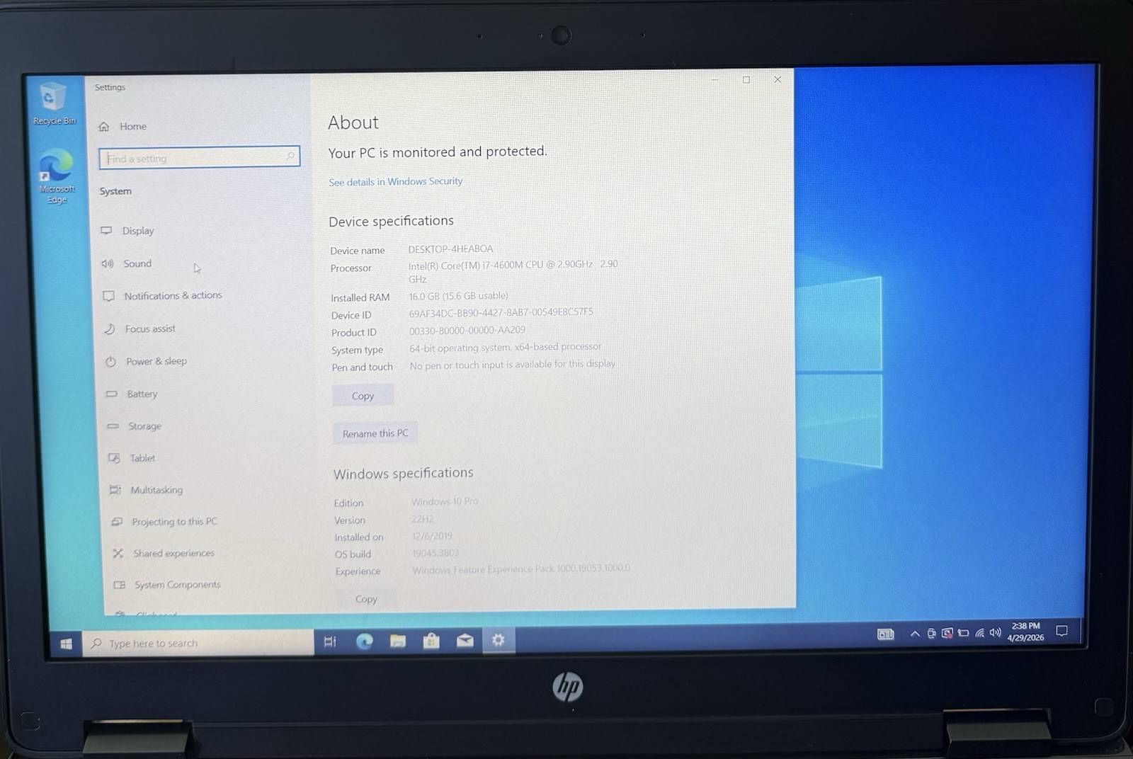 HP Zbook 15 G1 15.6” Laptop i7-4600M 16GB RAM K610M READ