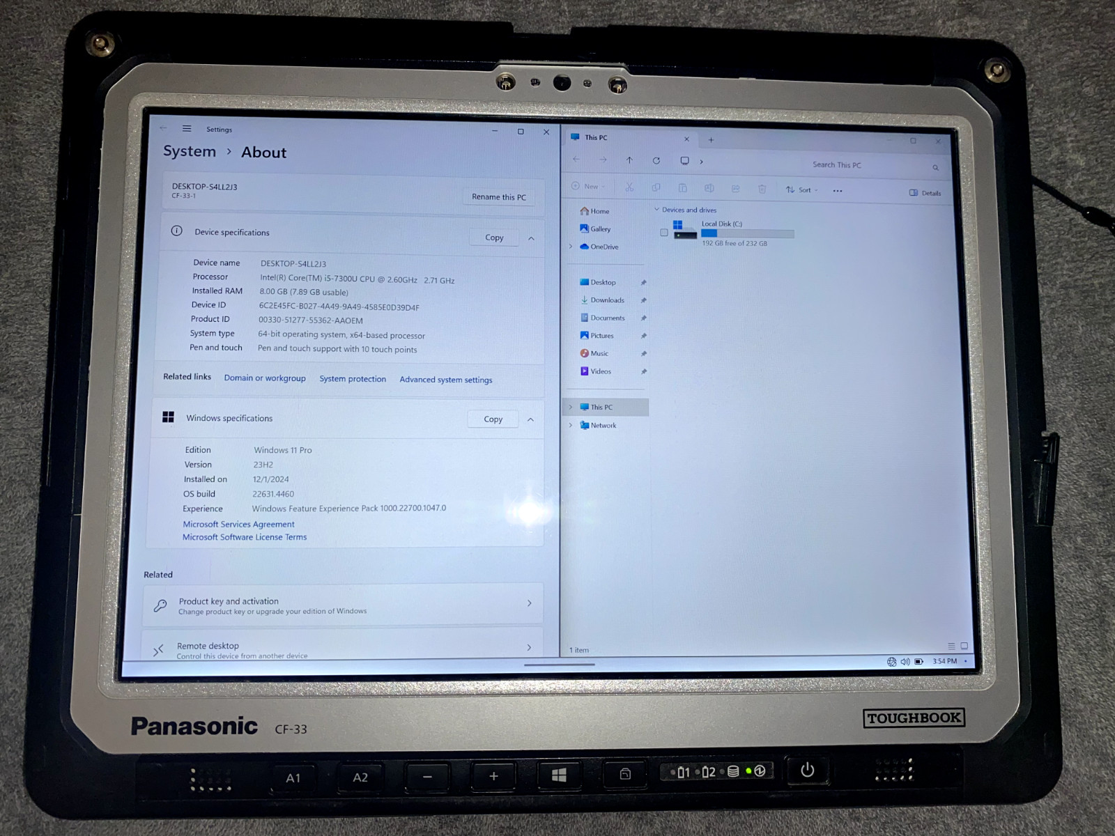 Panasonic ToughBook CF-33 MK1 i5-7300U 2.6GHz 8GB, 512 GB SSD,4G LTE, 2210 hours