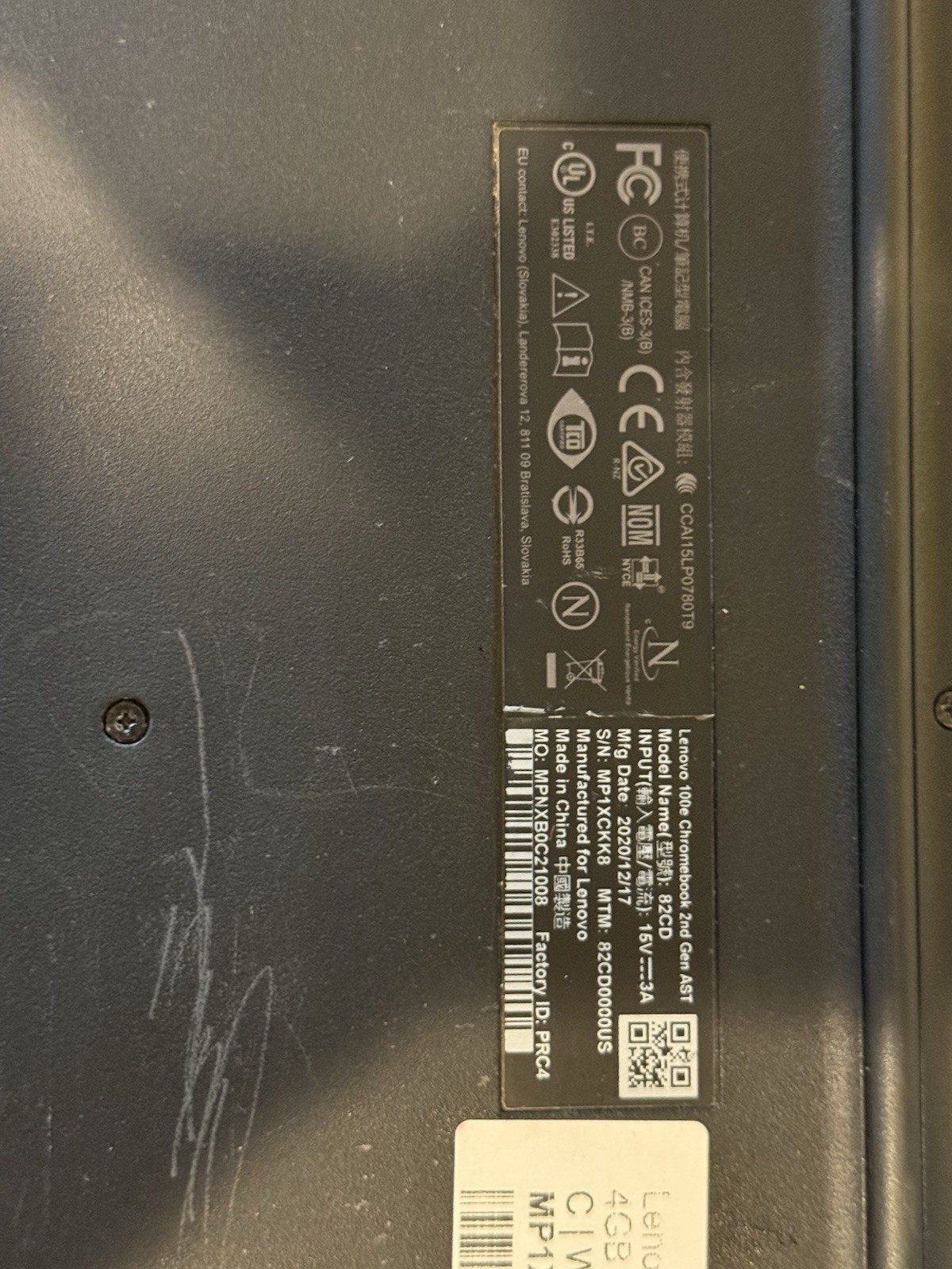 Lenovo Chromebook 100e 2nd Gen 11.6″ AMD A4-9120C @ 1.6GHz 4GB RAM 32GB SSD