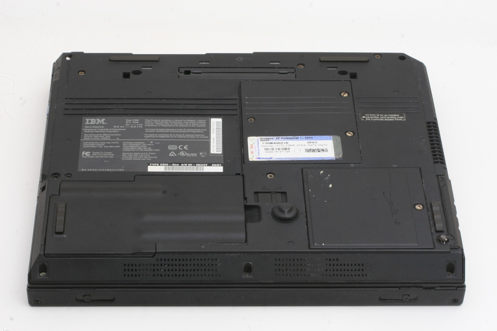 IBM T30 Windows XP Laptop with Charger, Floppy Disk Drive, DC/DVD Drive