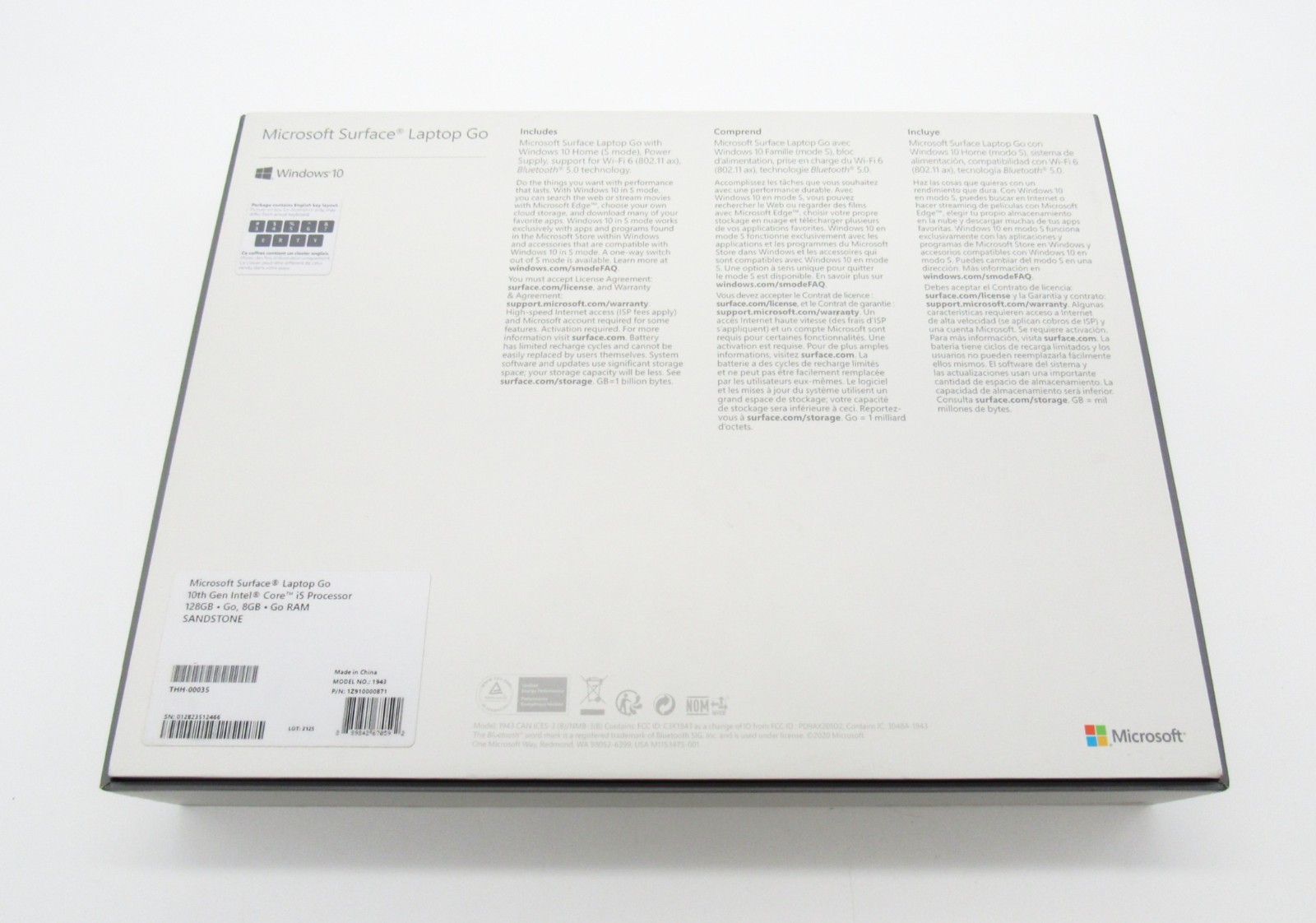 Microsoft Surface Laptop Go 12.4″ i5-1035G1 8GB RAM 128GB SSD Rose Gold + Charge
