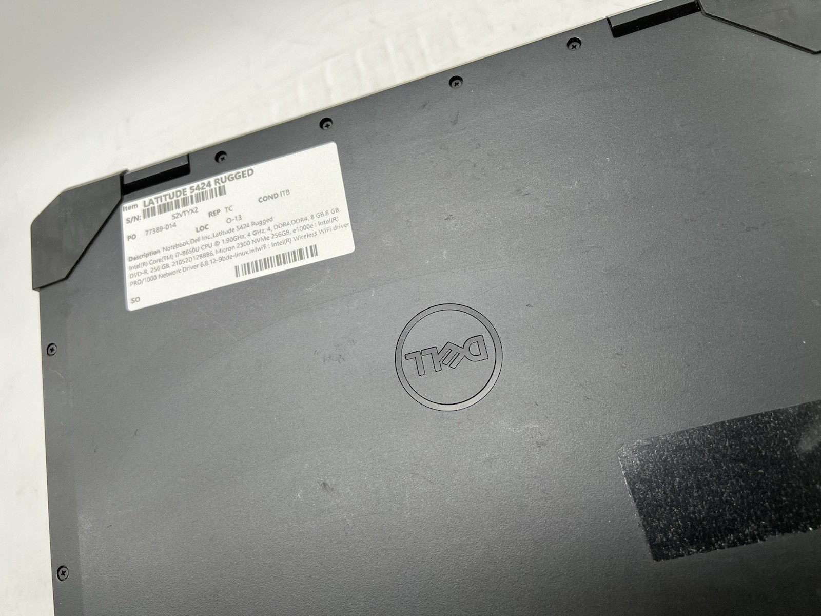 Dell Latitude 5424 Rugged, i7-8650U, 1.90GHz, 16GB RAM, 256GB NVMe-No OS/Charger