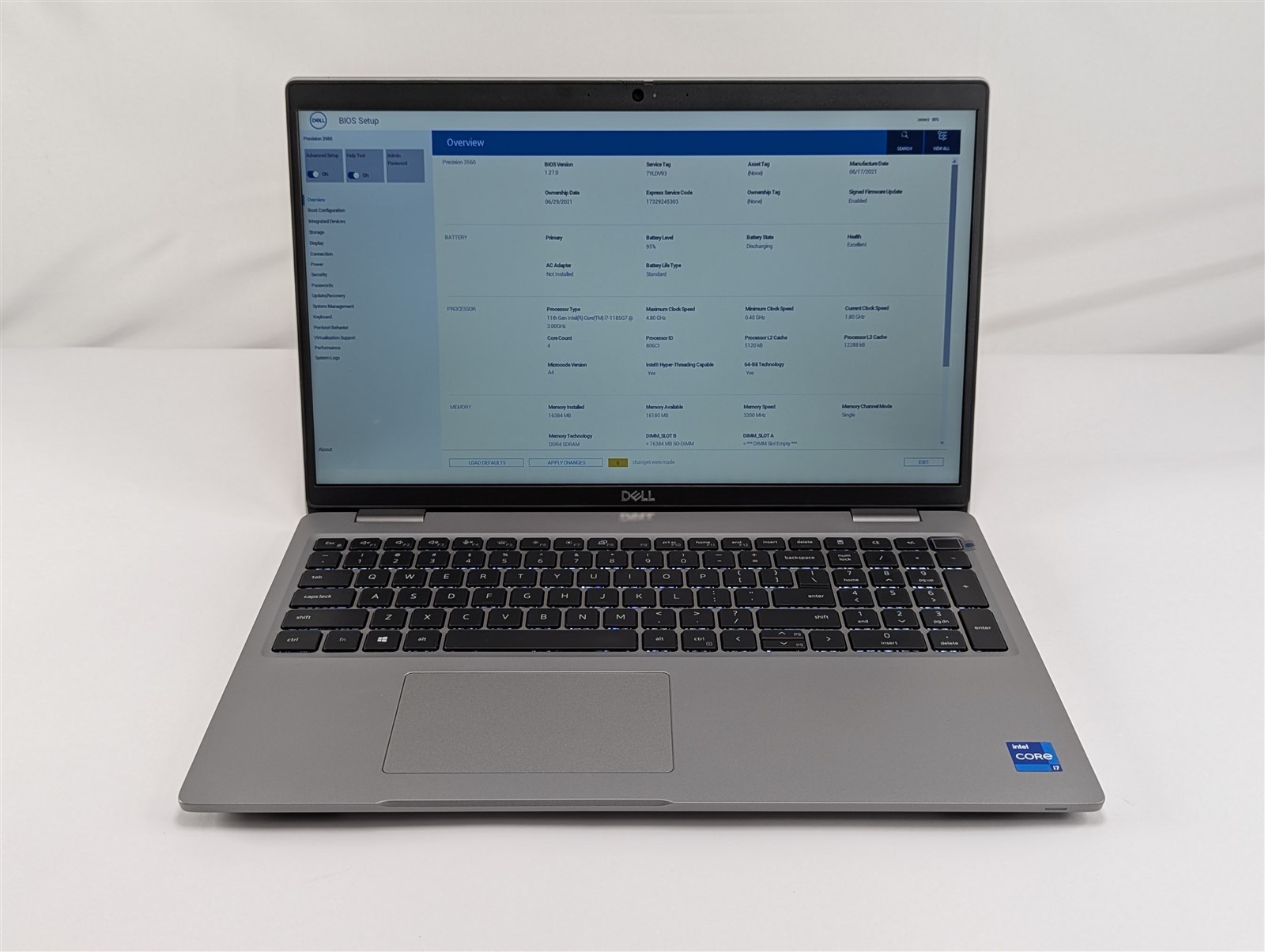 Dell Precision 3560 15.6” i7 1185G7 16GB 256GB SSD Quadro T500 Laptop