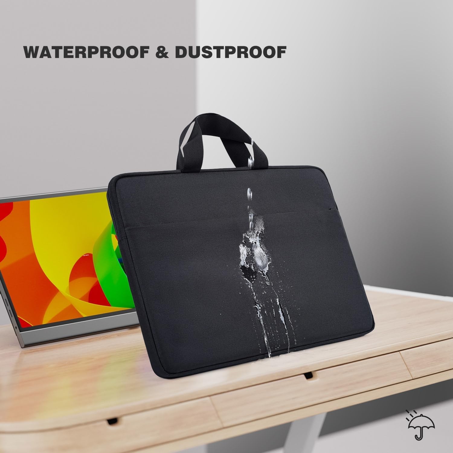 15.6-16.1 Inch Portable Monitor Case Bag, Protective Carrying Sleeve for MNN For