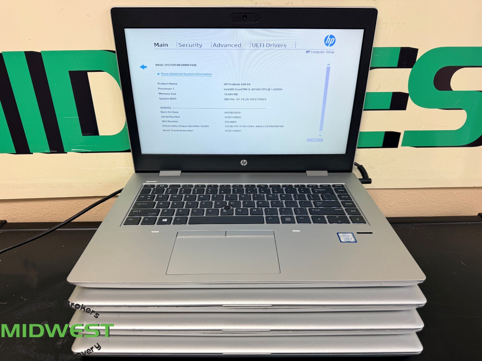 (Lot of 4) HP ProBook 640 G4 i5-8250U 1.60GHz 16GB RAM No OS/HDD/SSD (For Parts)
